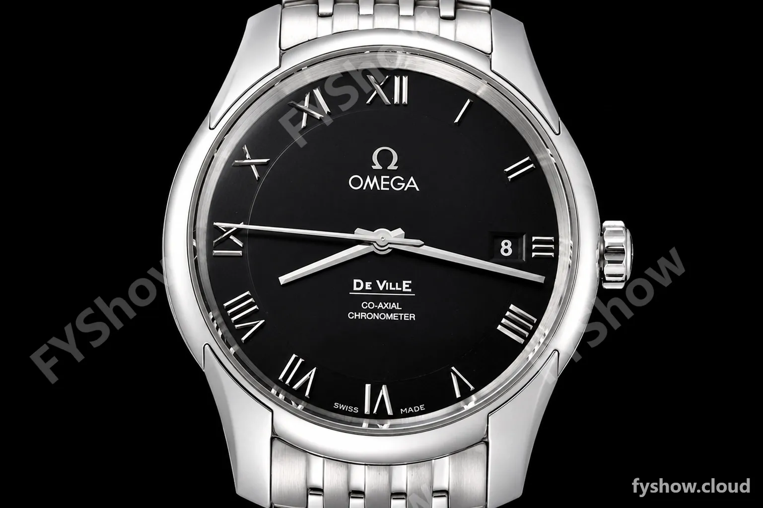 Omega - De Ville Mens Co-Axial 41mm SS/SS Black Roman VSF A8500 - Image 2