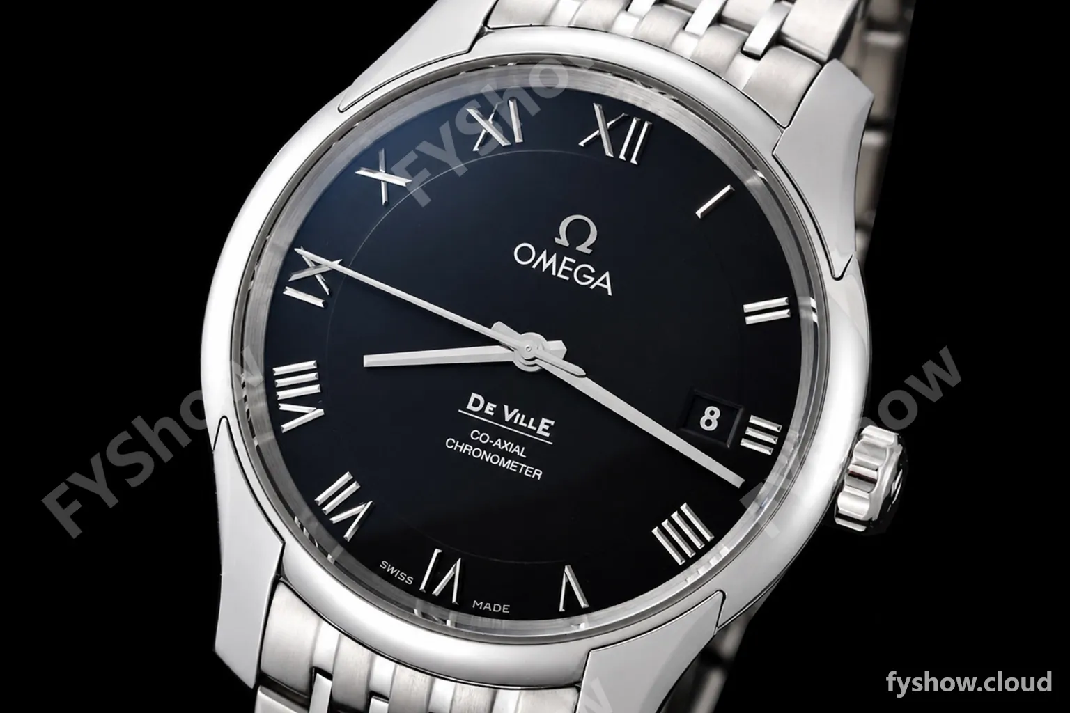 Omega - De Ville Mens Co-Axial 41mm SS/SS Black Roman VSF A8500 - Image 3