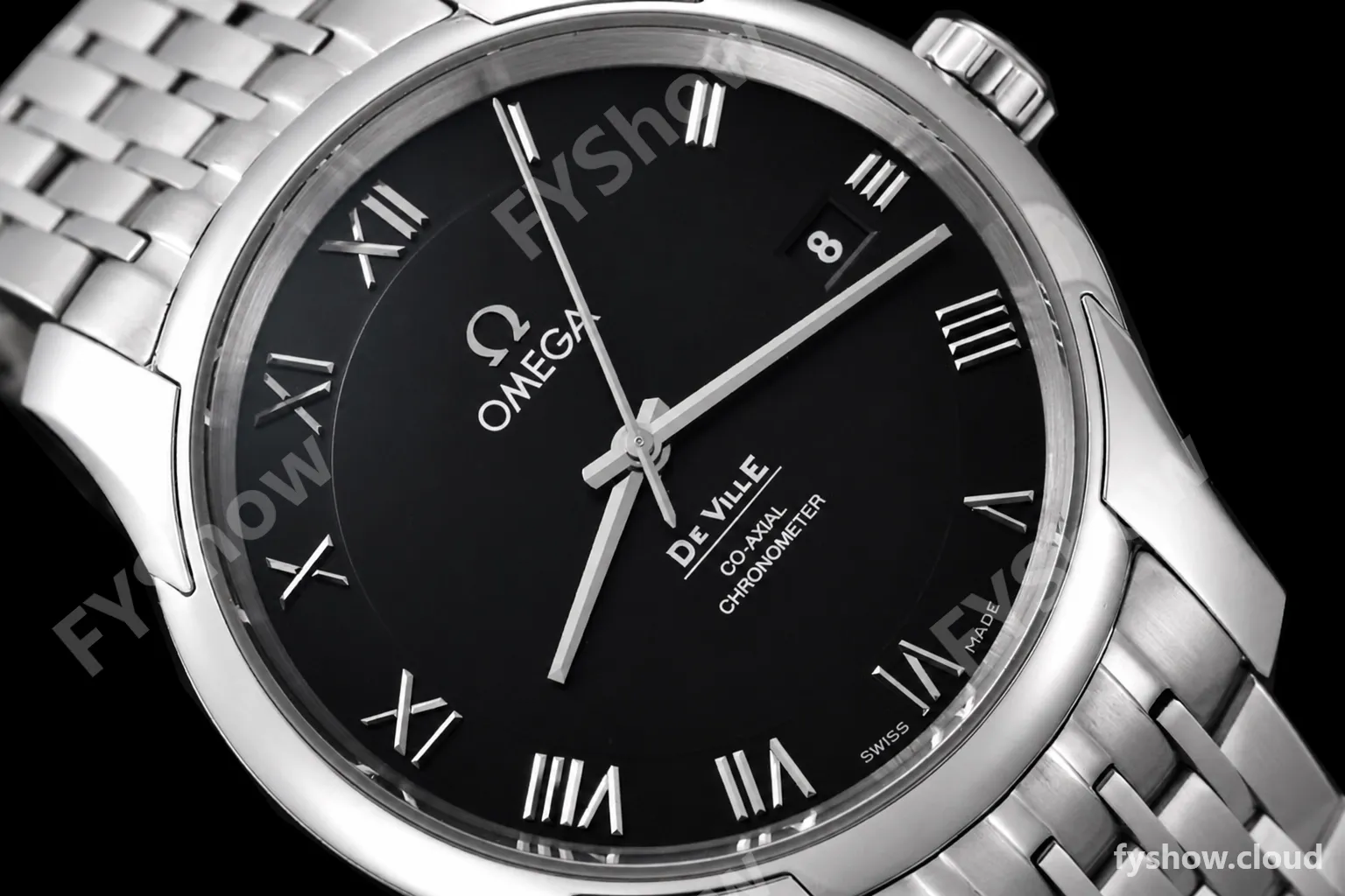Omega - De Ville Mens Co-Axial 41mm SS/SS Black Roman VSF A8500 - Image 7