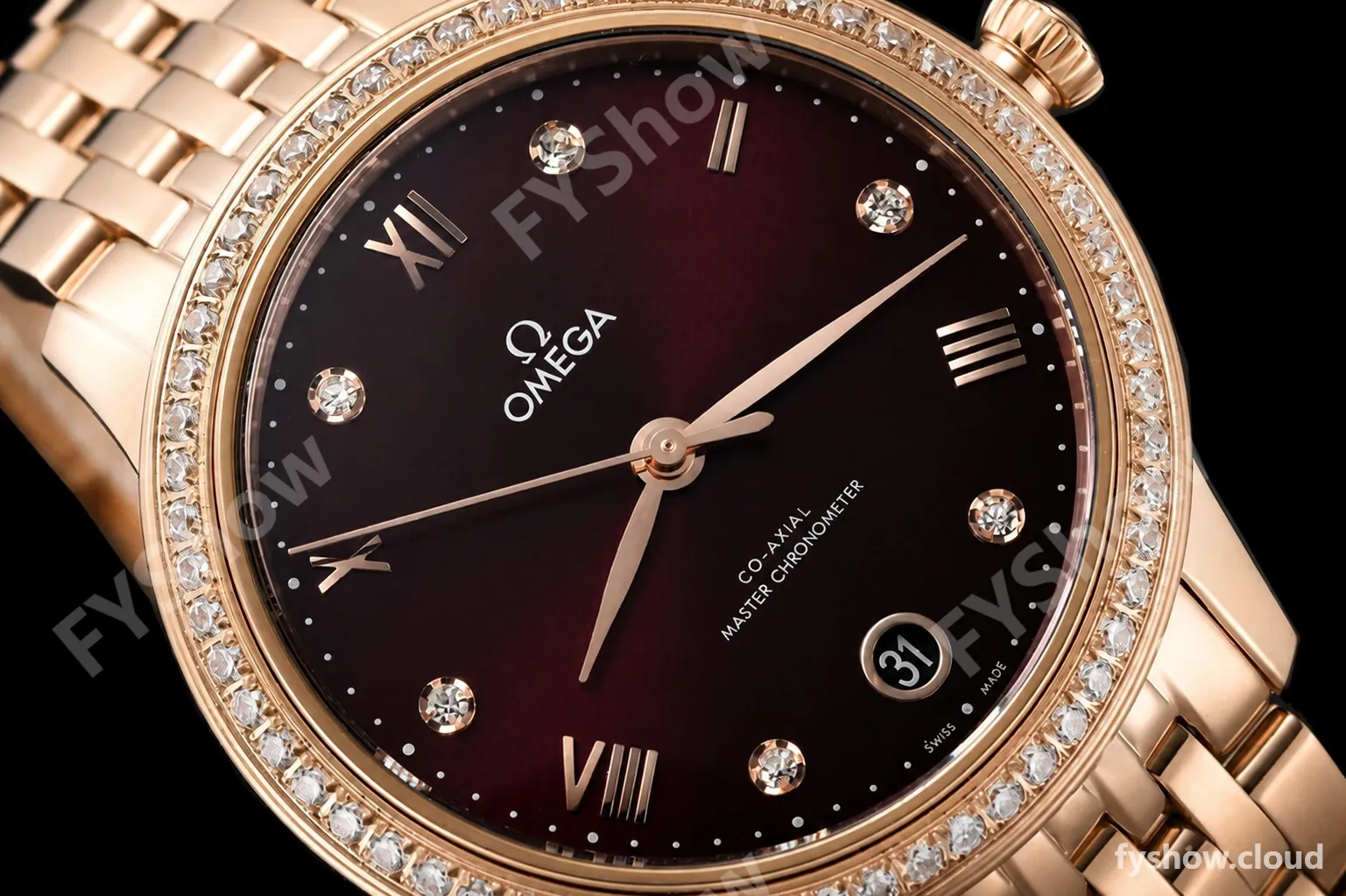 Omega - De Ville Prestige Ladies 34mm RG/RG Dia/Rmn Brown VSF A8800 - Image 4