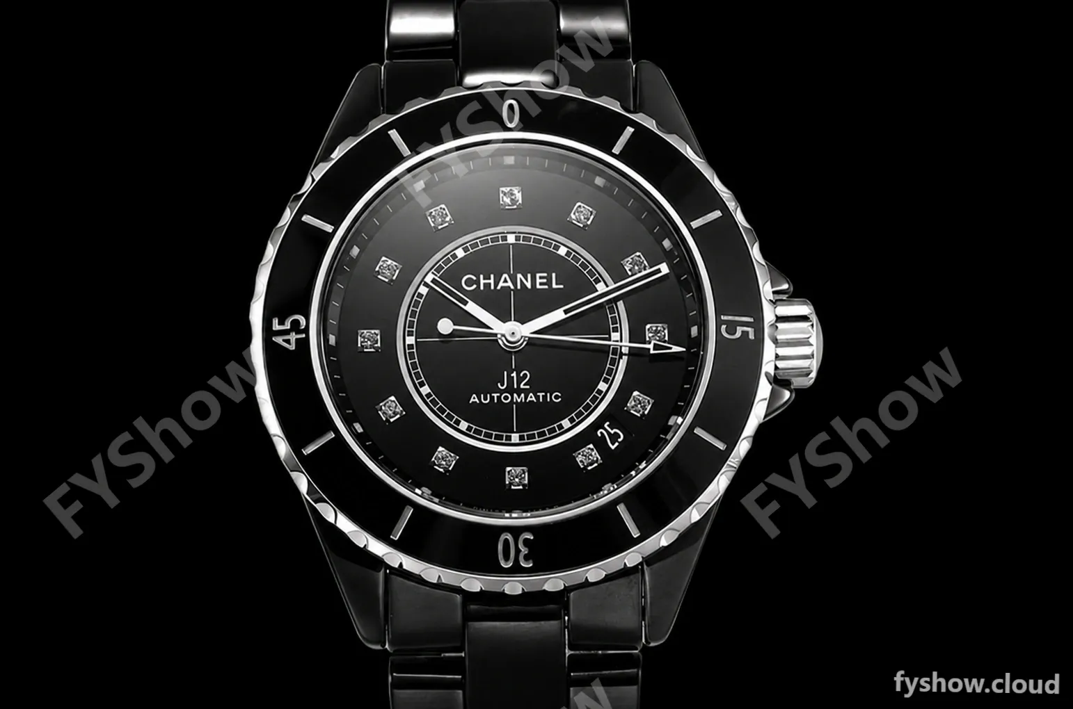 Chanel - J12 38MM Automatic Black Cer/Cer Blk/Dia BVF Cal 12.1