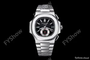 Patek Philippe - Nautilus Chronograph 5980 SS/SS Black PPF A7750 Mod