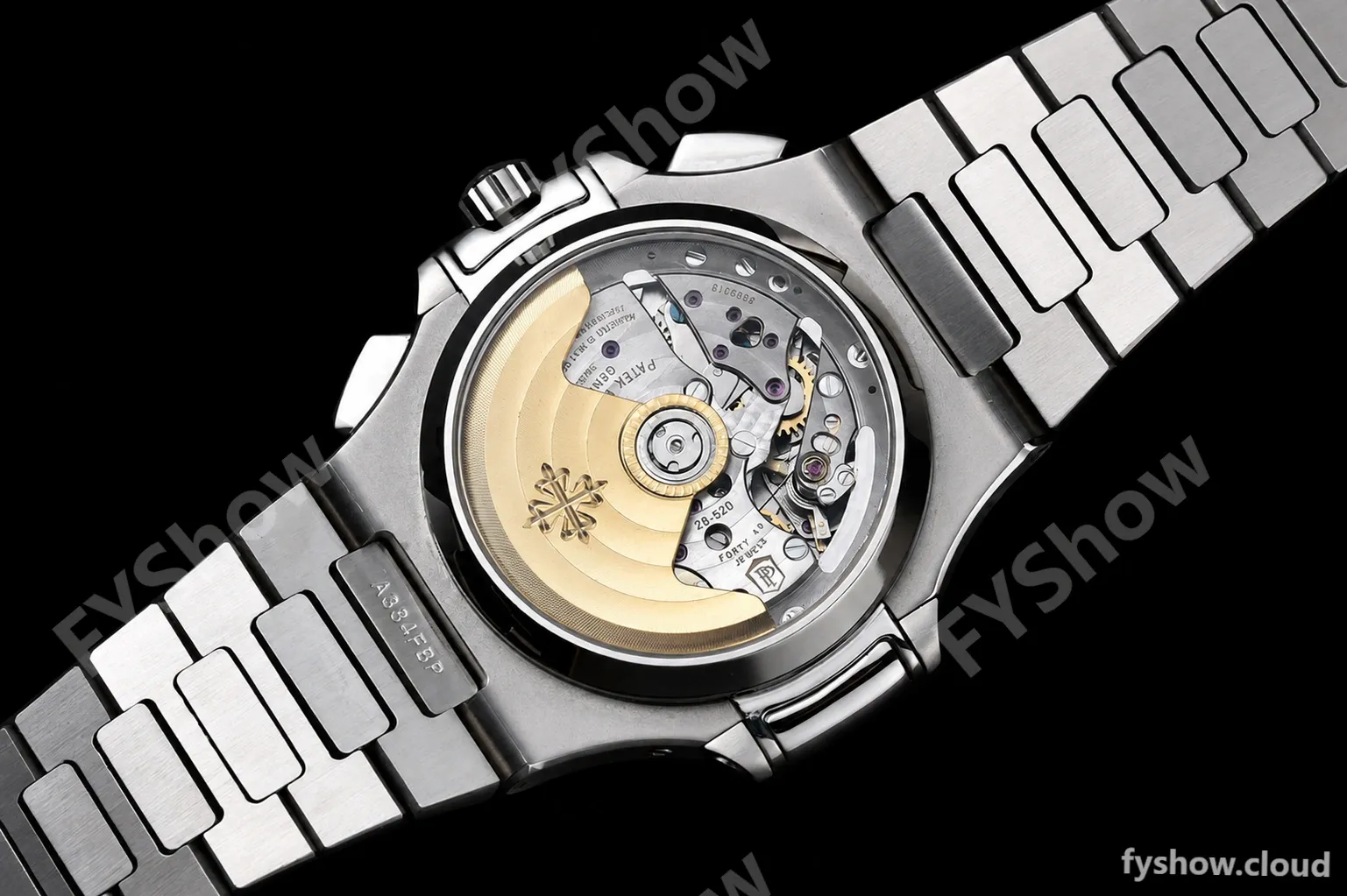 Patek Philippe - Nautilus Chronograph 5980 SS/SS Black PPF A7750 Mod - Image 11