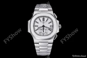 Patek Philippe - Nautilus Chronograph 5980 SS/SS White PPF A7750 Mod