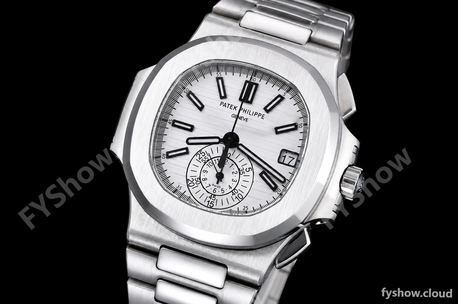 Patek Philippe - Nautilus Chronograph 5980 SS/SS White PPF A7750 Mod - Image 4