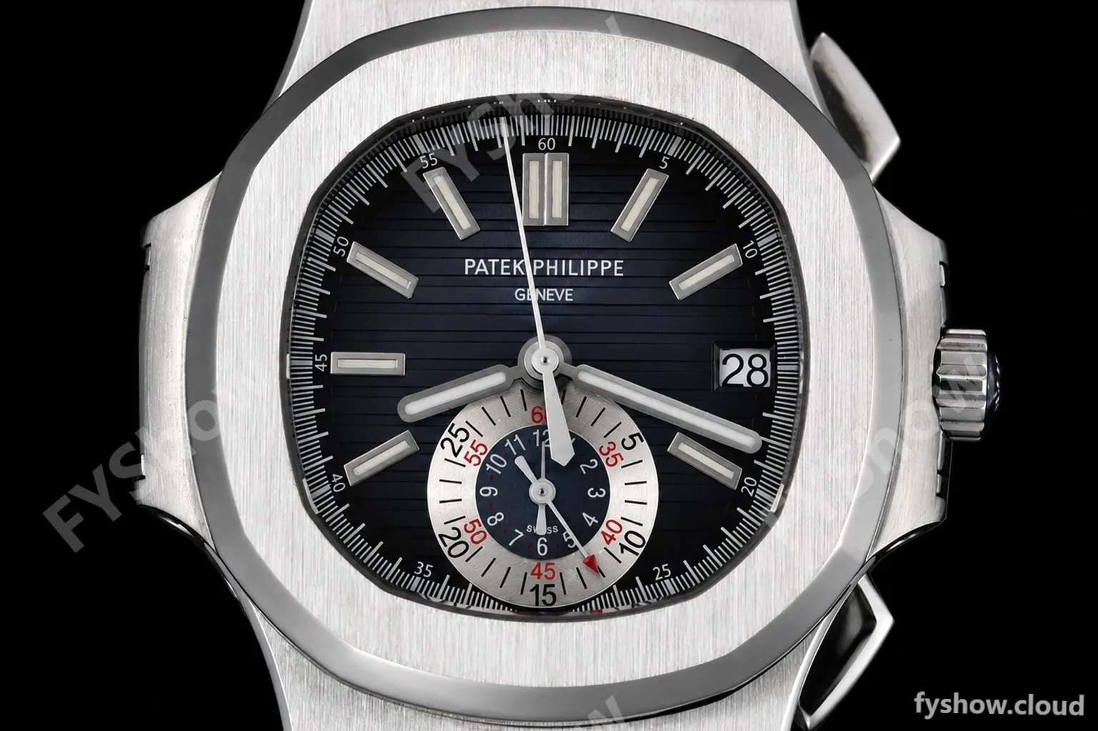 Patek Philippe - Nautilus Chronograph 5980 SS/SS Blue PPF A7750 Mod - Image 2