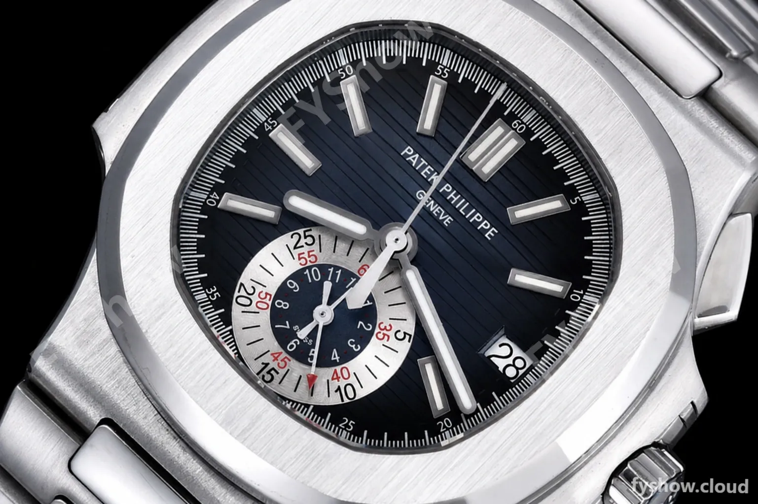 Patek Philippe - Nautilus Chronograph 5980 SS/SS Blue PPF A7750 Mod - Image 4