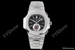 Patek Philippe - Nautilus Chronograph 5980 SS/SS Black 3KF V2 A7750 Mod