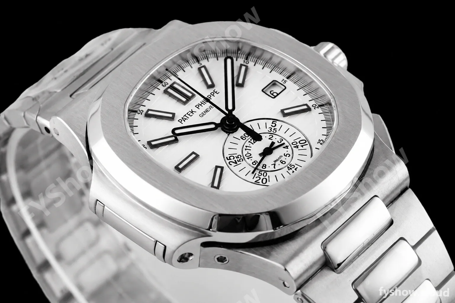 Patek Philippe - Nautilus Chronograph 5980 SS/SS White 3KF V2 A7750 Mod - Image 2