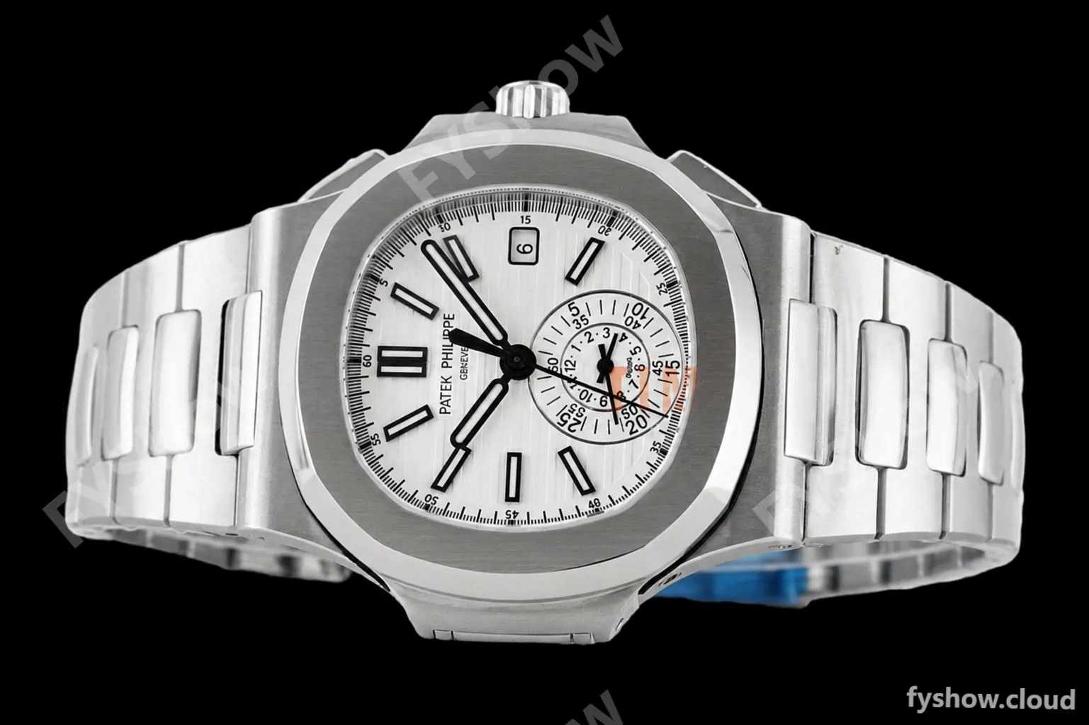 Patek Philippe - Nautilus Chronograph 5980 SS/SS White 3KF V2 A7750 Mod - Image 3