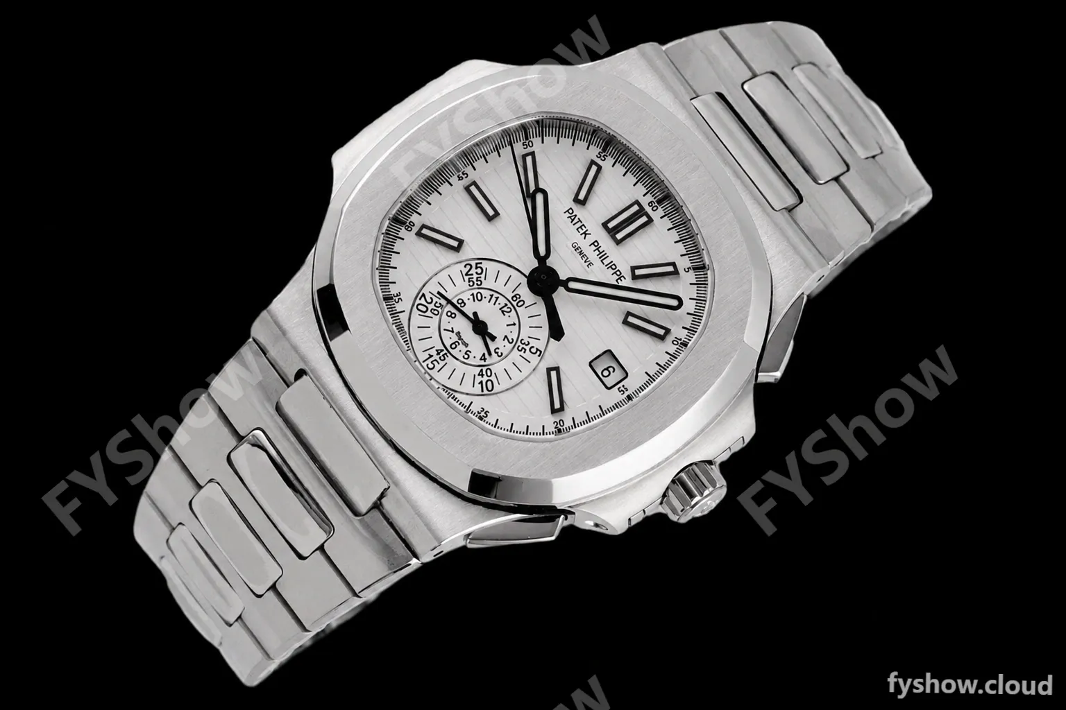 Patek Philippe - Nautilus Chronograph 5980 SS/SS White 3KF V2 A7750 Mod - Image 4