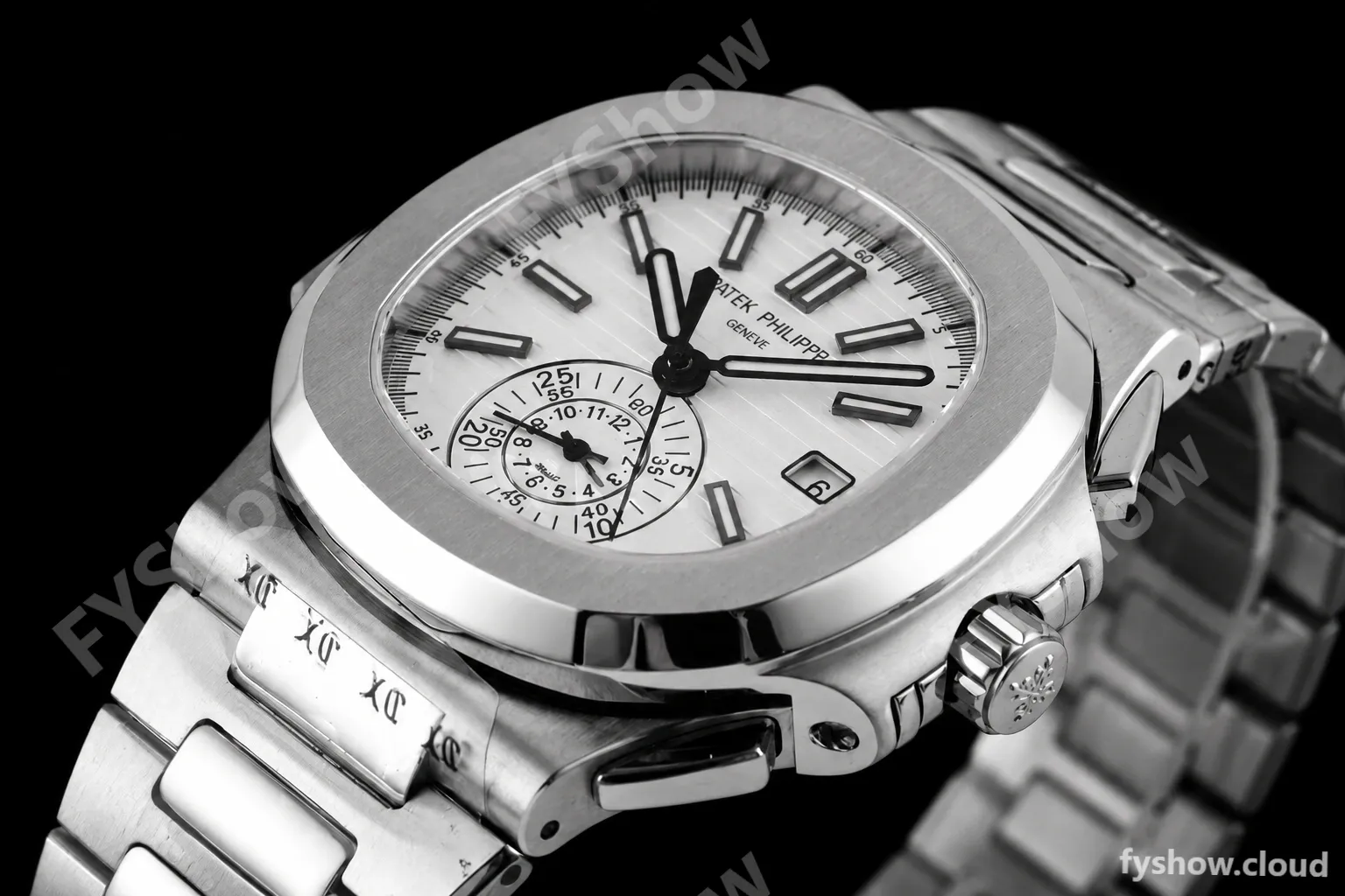 Patek Philippe - Nautilus Chronograph 5980 SS/SS White 3KF V2 A7750 Mod - Image 9