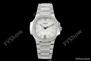 Patek Philippe - Nautilus Ladies 7118 35mm SS/SS Wht/Stk Diamonod 3KF DD324