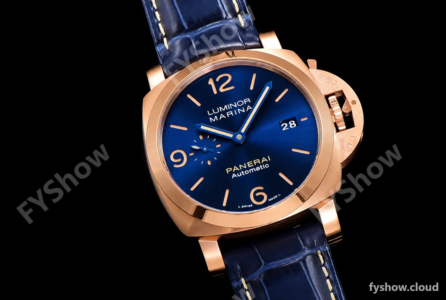 Panerai - PAM1114 Luminor Marina Automatic 44mm RG/LE Blue VSF P9010 - Image 4
