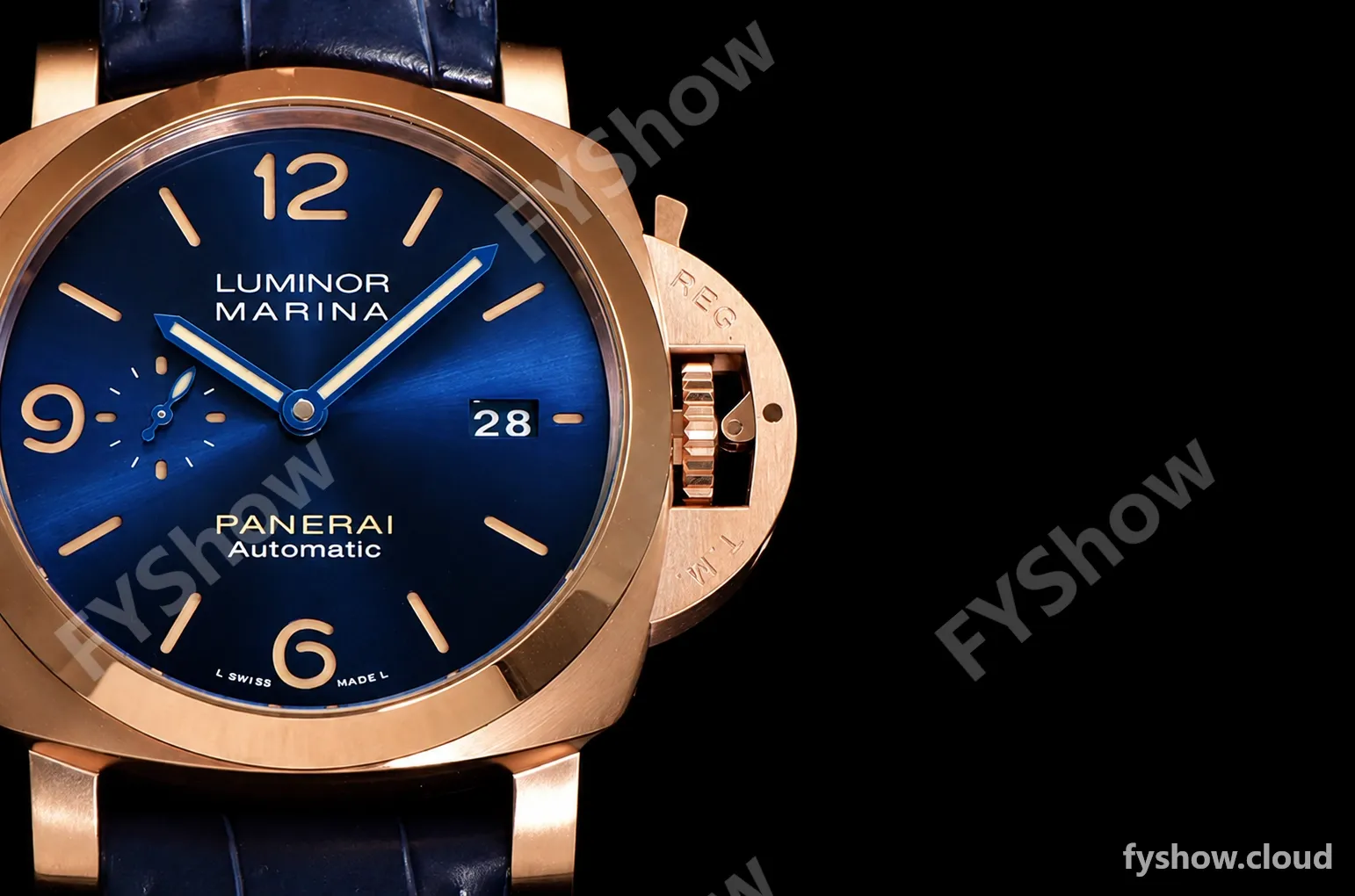 Panerai - PAM1114 Luminor Marina Automatic 44mm RG/LE Blue VSF P9010 - Image 7