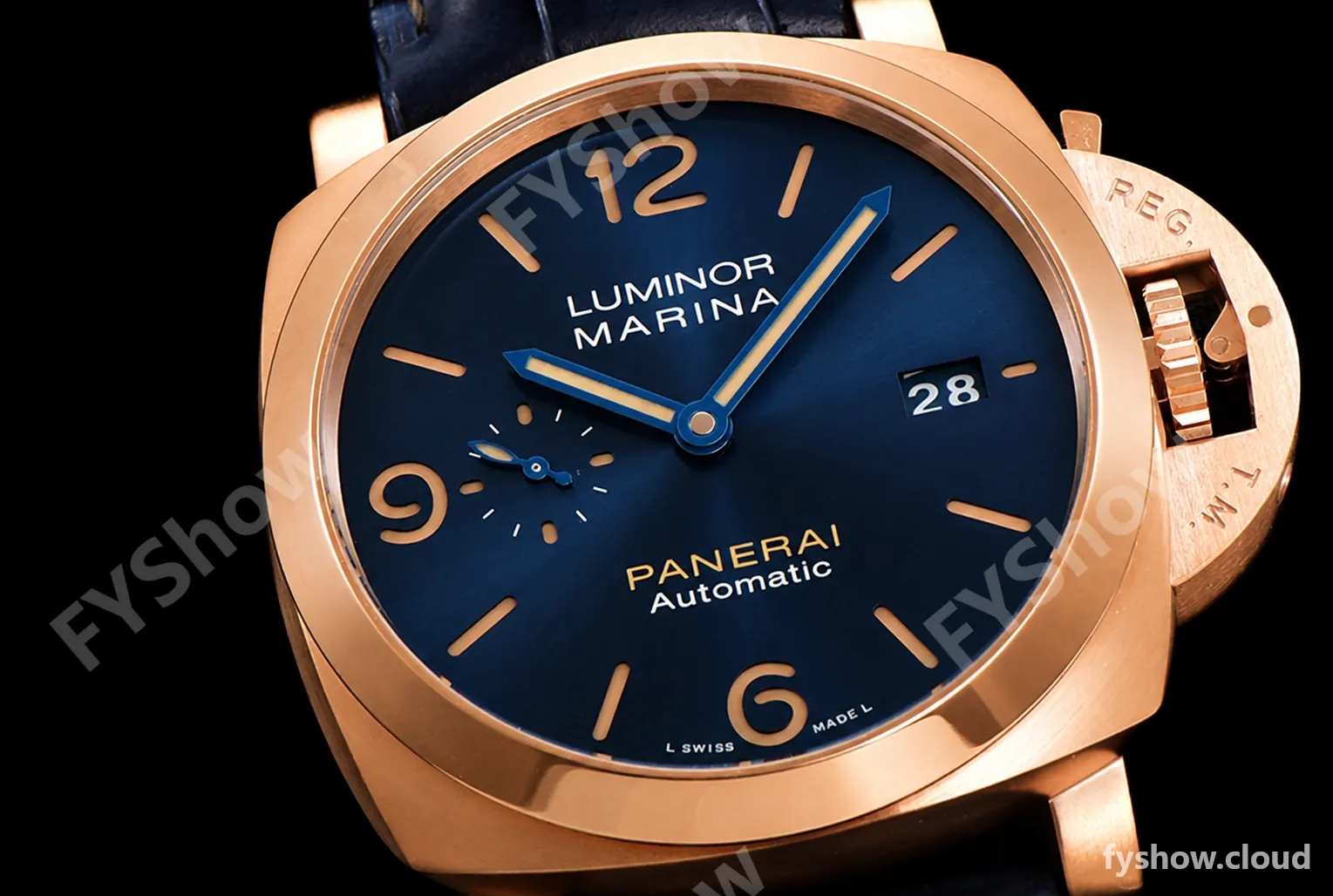 Panerai - PAM1114 Luminor Marina Automatic 44mm RG/LE Blue VSF P9010 - Image 9