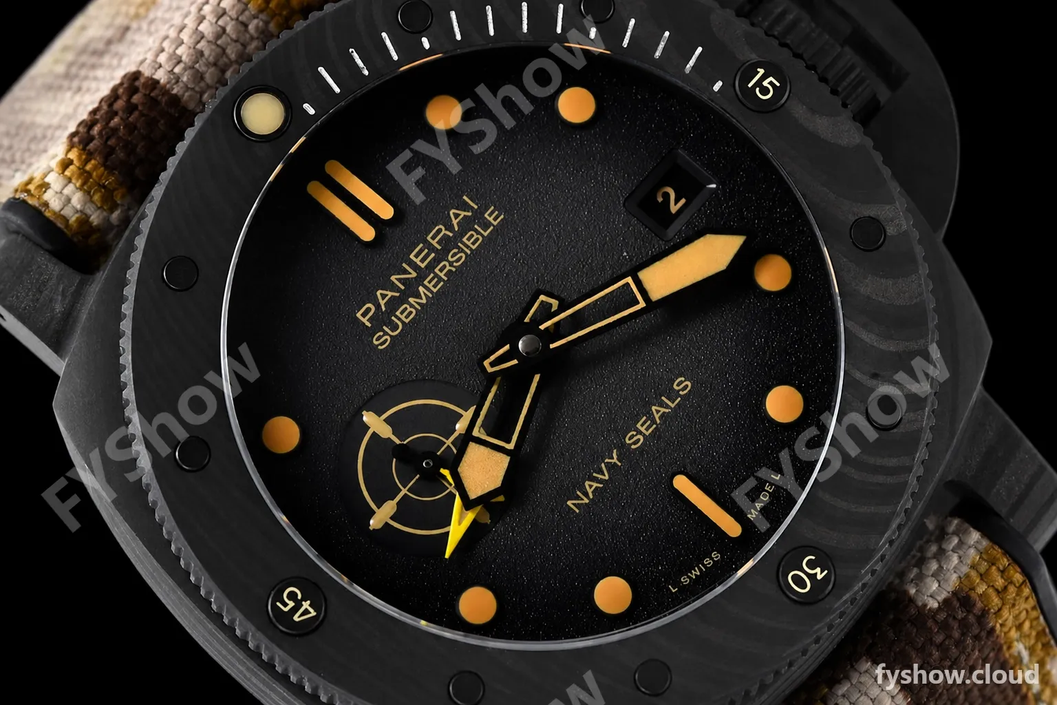 Panerai - PAM1513 Submersible QuarantaQuattro GMT Navy SEALs 44mm CAB/RU G-Black VSF P900 - Image 4