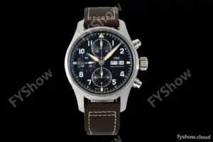 IWC - Pilots Chrono Spitfire IW387903 SS/LE Blk/Num ZF V2 A7750