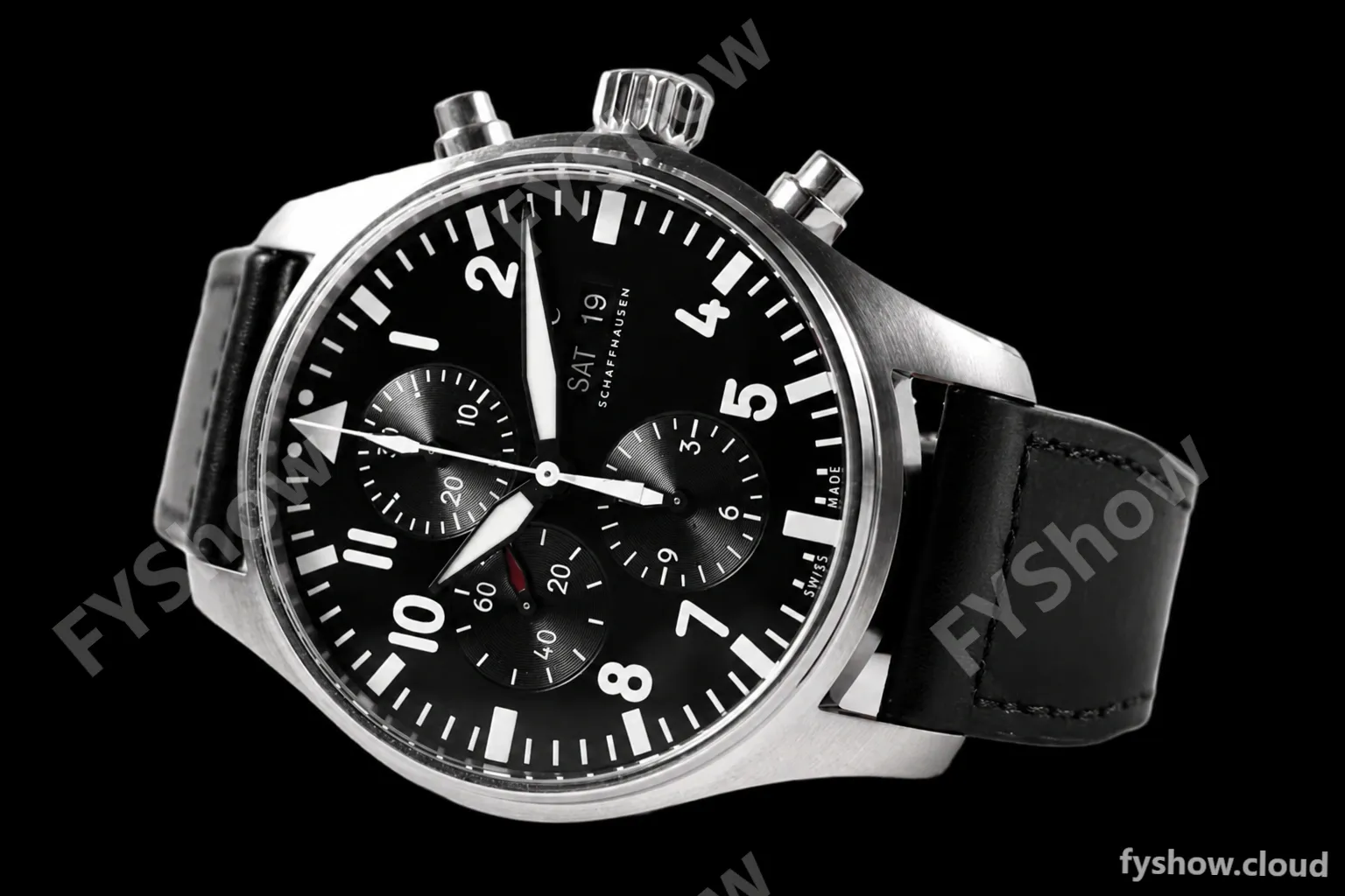 IWC - Pilots Chrono IW377709 SS/LE Blk/Num ZF V2 A7750 - Image 5