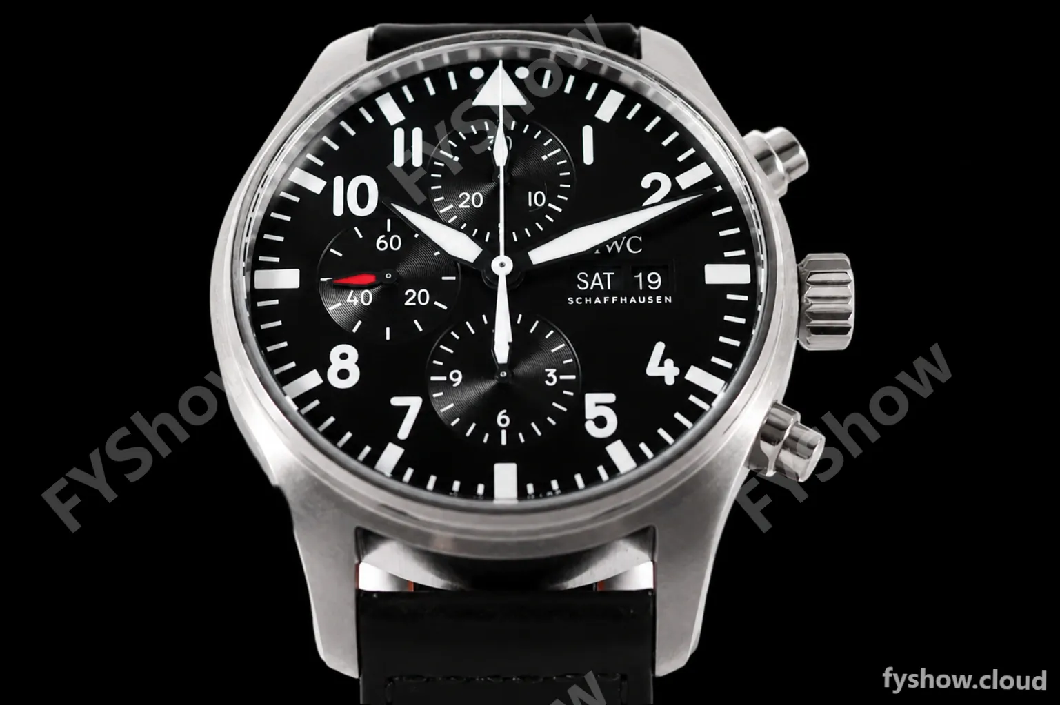 IWC - Pilots Chrono IW377709 SS/LE Blk/Num ZF V2 A7750 - Image 6