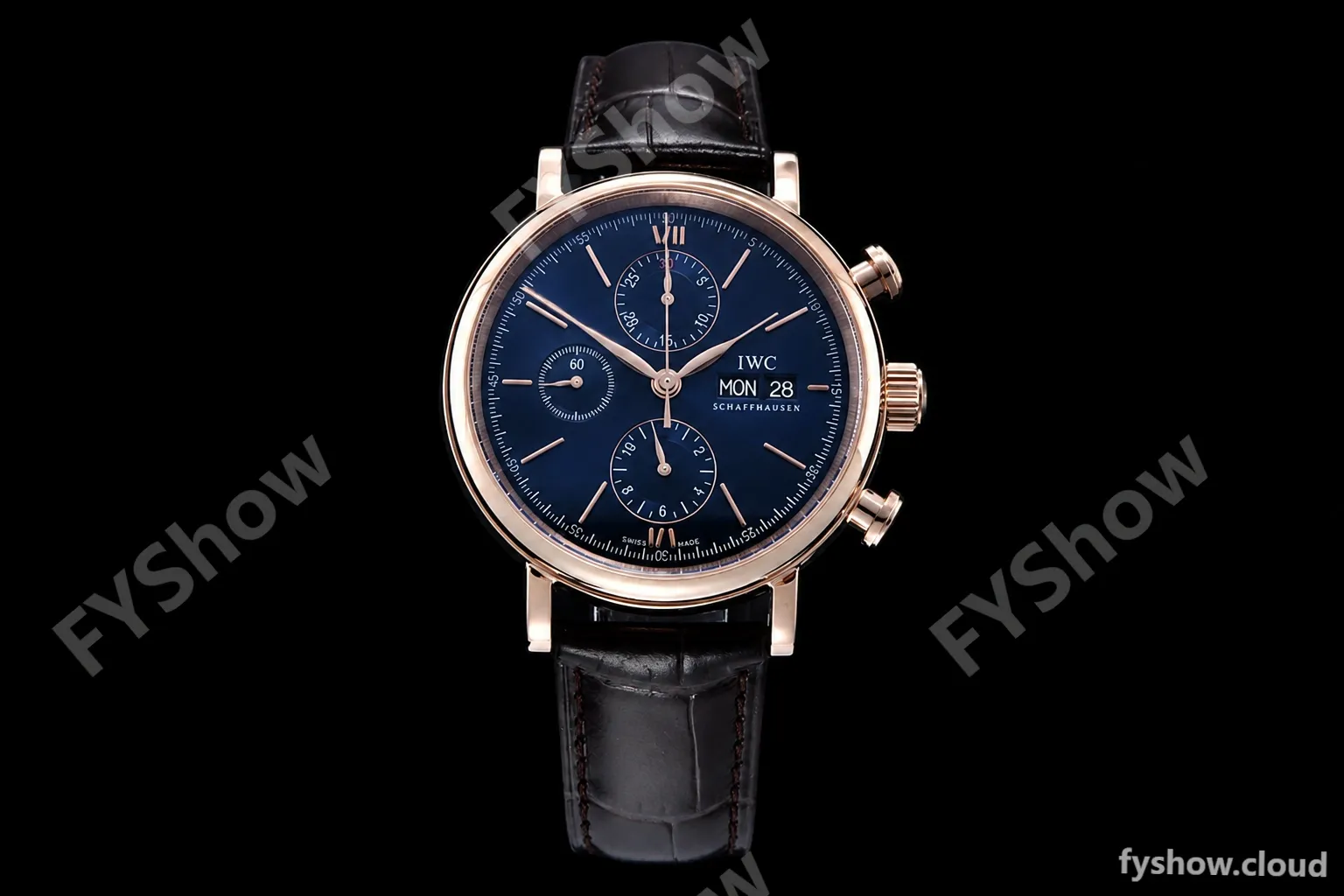 IWC - Portofino Chrono IW3910 RG/LE Blue/RG Stk TWF A7750