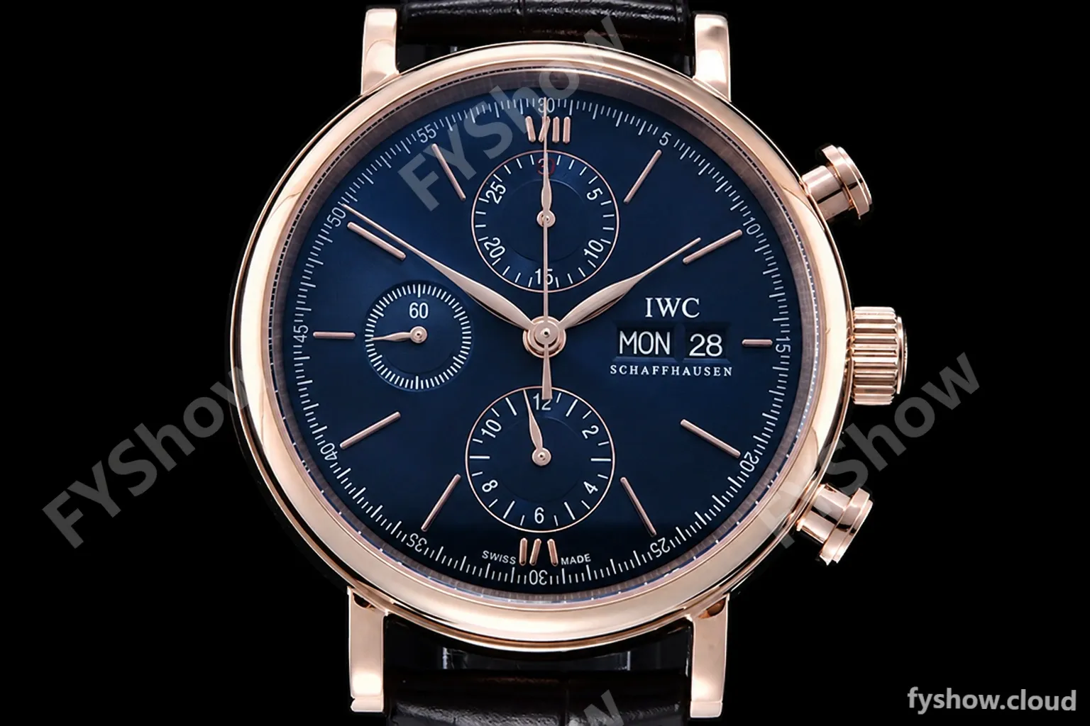 IWC - Portofino Chrono IW3910 RG/LE Blue/RG Stk TWF A7750 - Image 2