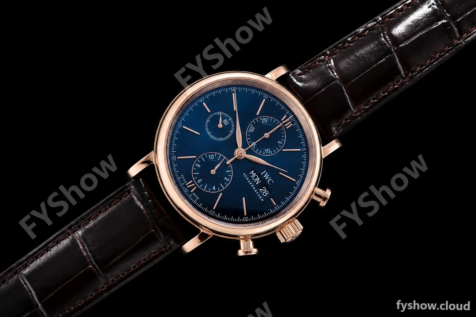 IWC - Portofino Chrono IW3910 RG/LE Blue/RG Stk TWF A7750 - Image 3