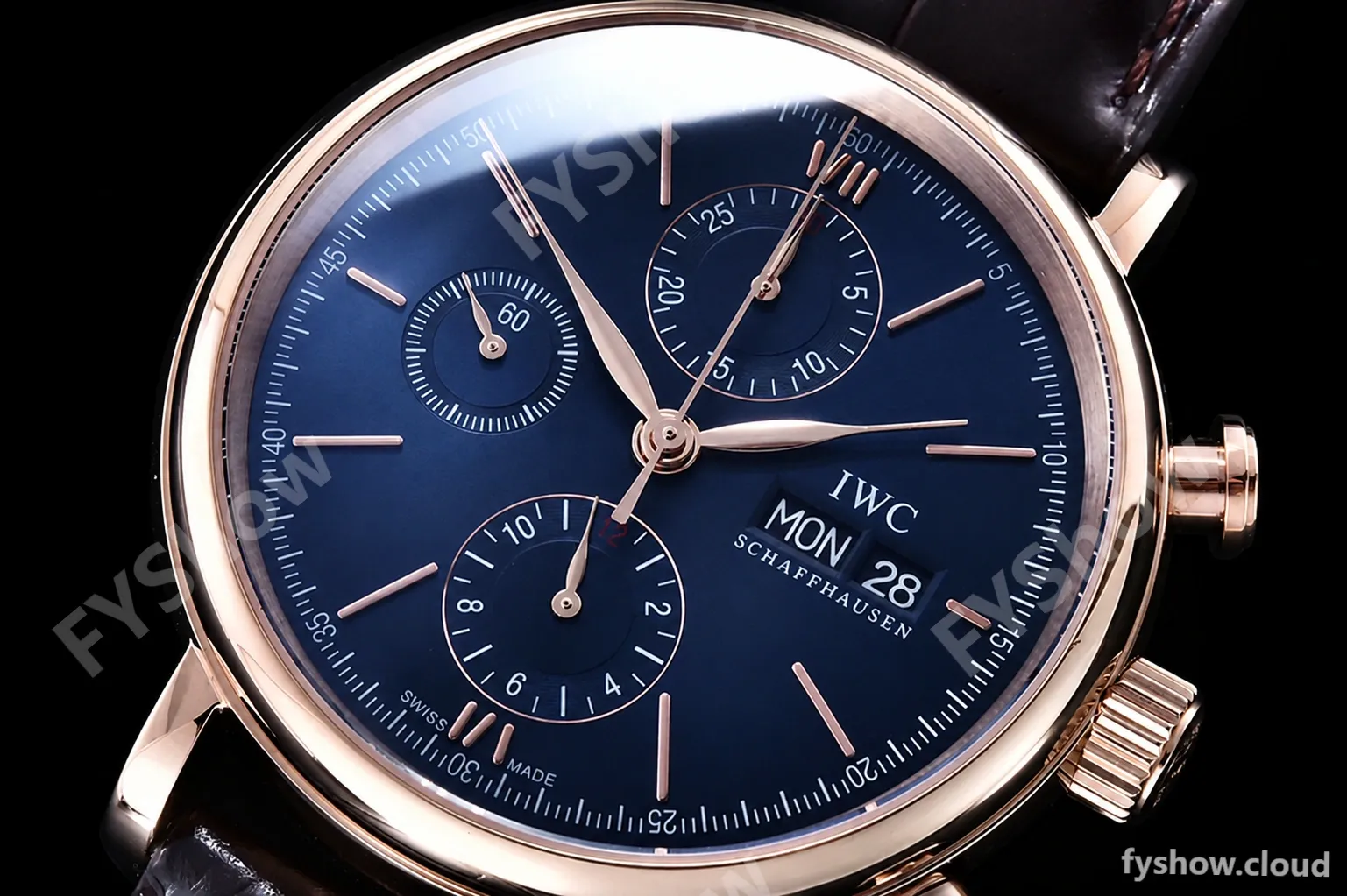 IWC - Portofino Chrono IW3910 RG/LE Blue/RG Stk TWF A7750 - Image 5