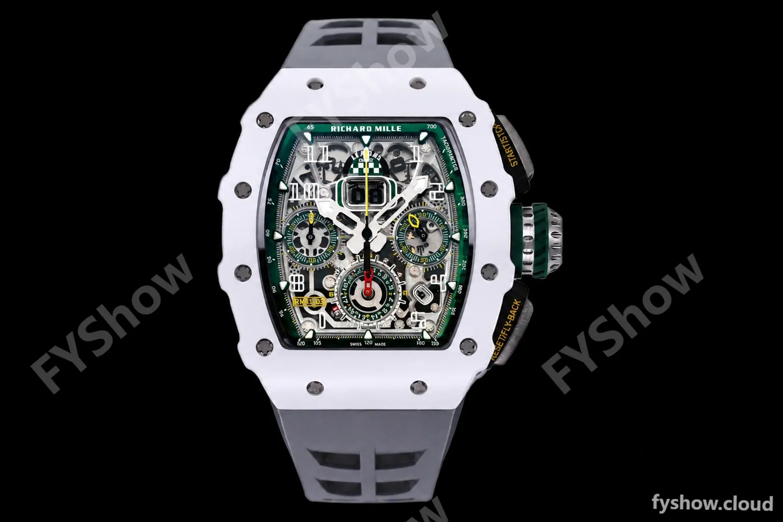 Richard Mille - RM11-03 Le Mans Classic Flyback Chrono Wht-Cer/Ru Grey/Ske KVF V5 A7750