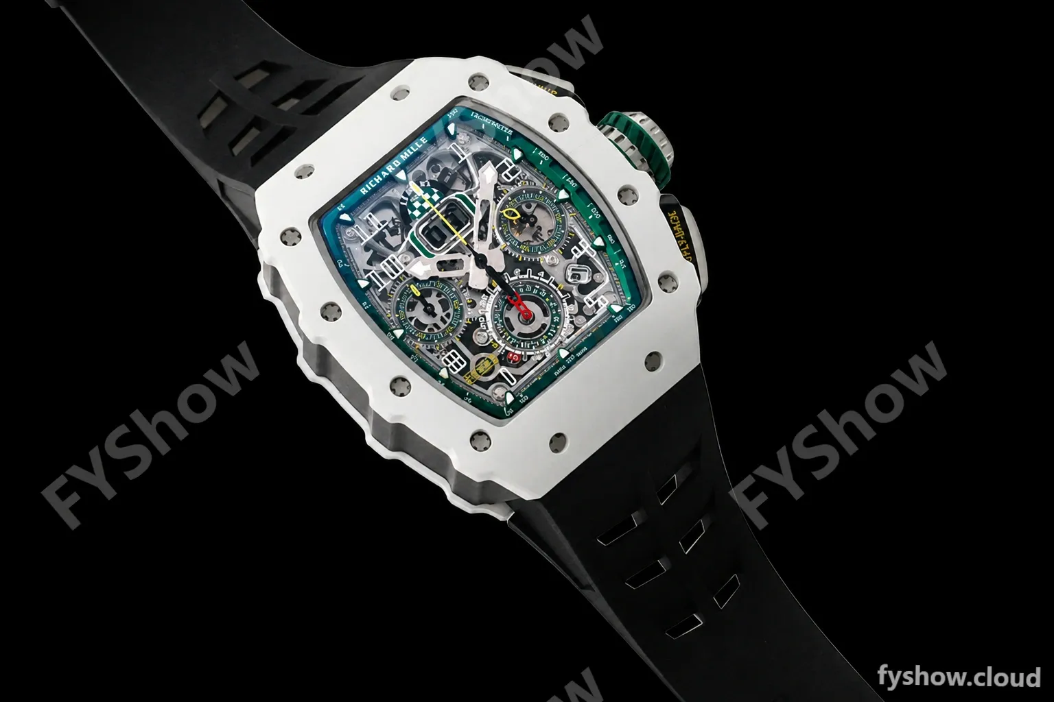Richard Mille - RM11-03 Le Mans Classic Flyback Chrono Wht-Cer/Ru Blk/Ske KVF V5 A7750 - Image 2