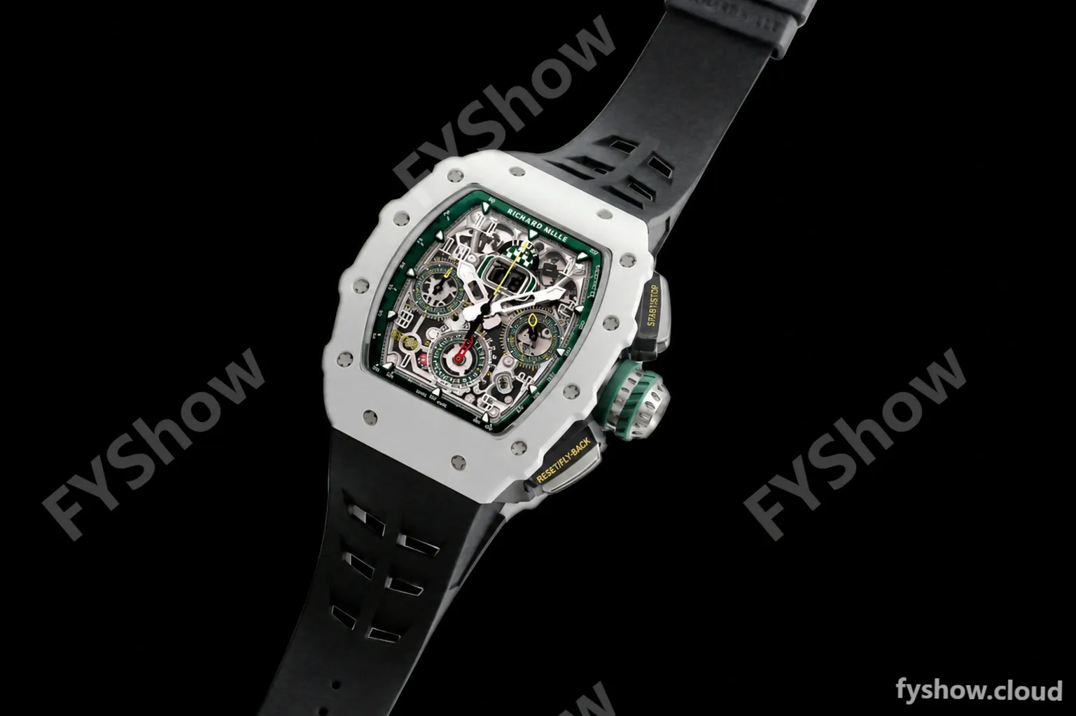 Richard Mille - RM11-03 Le Mans Classic Flyback Chrono Wht-Cer/Ru Blk/Ske KVF V5 A7750 - Image 3