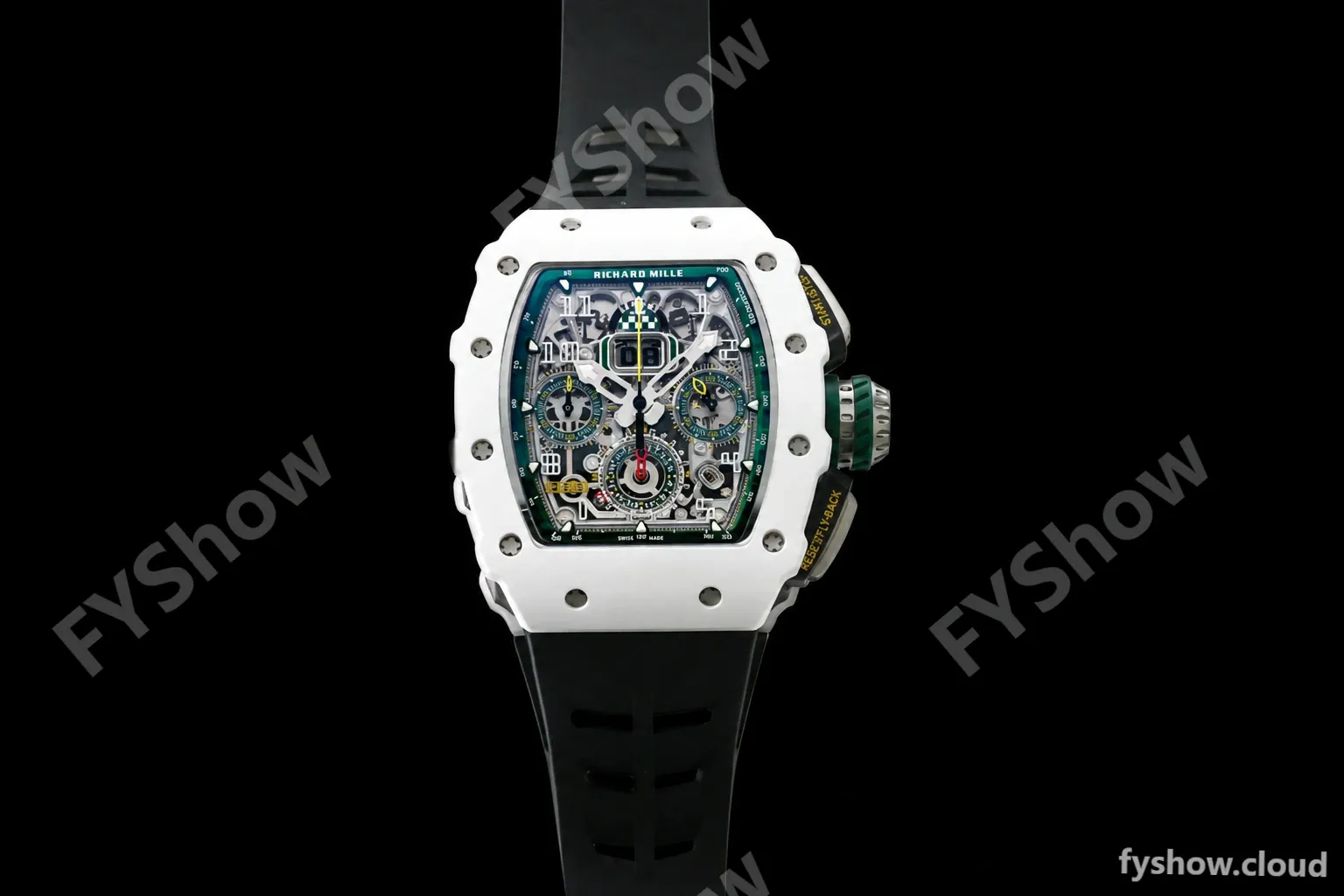 Richard Mille - RM11-03 Le Mans Classic Flyback Chrono Wht-Cer/Ru Blk/Ske KVF V5 A7750 - Image 9