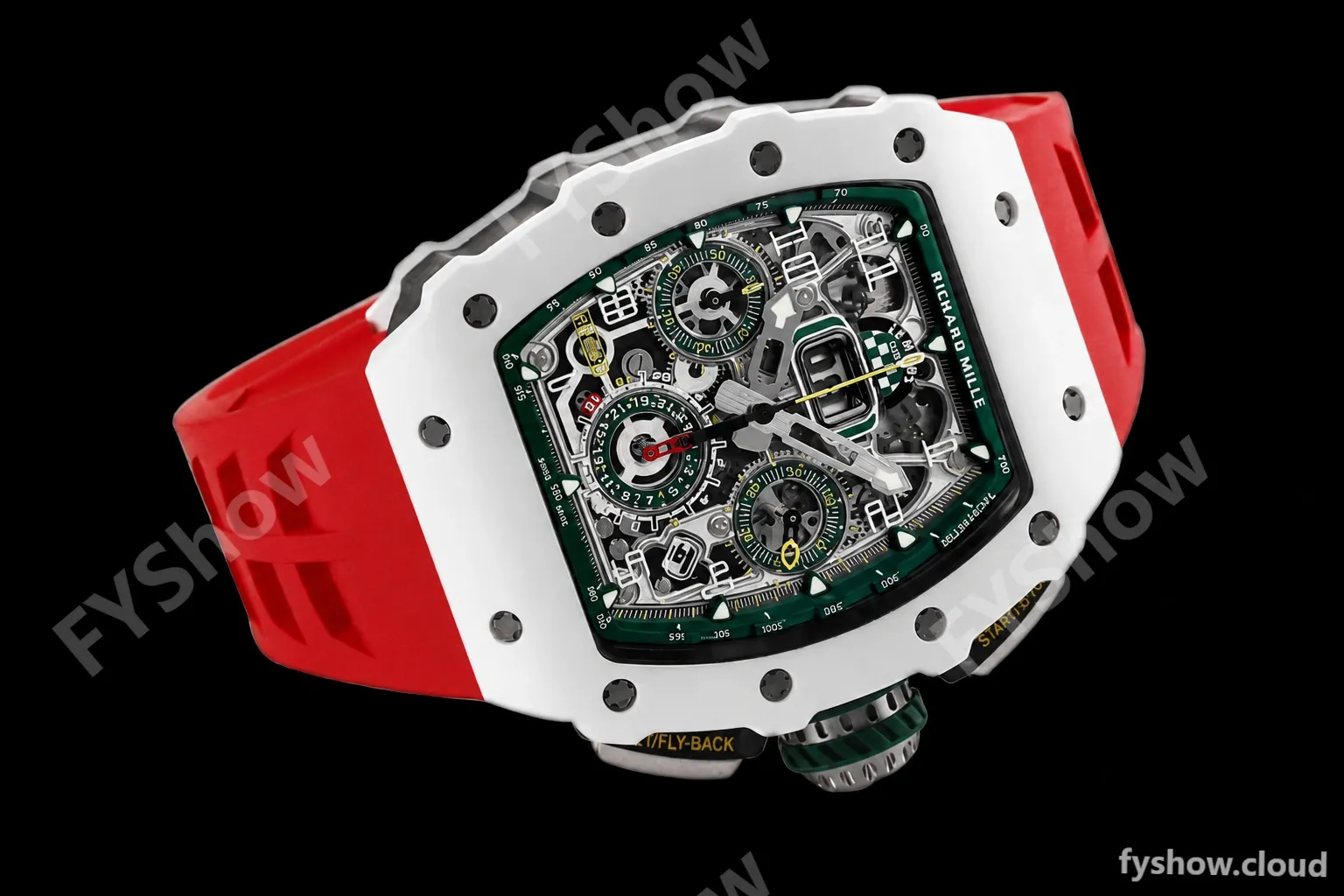 Richard Mille - RM11-03 Le Mans Classic Flyback Chrono Wht-Cer/Ru Red/Ske KVF V5 A7750 - Image 2