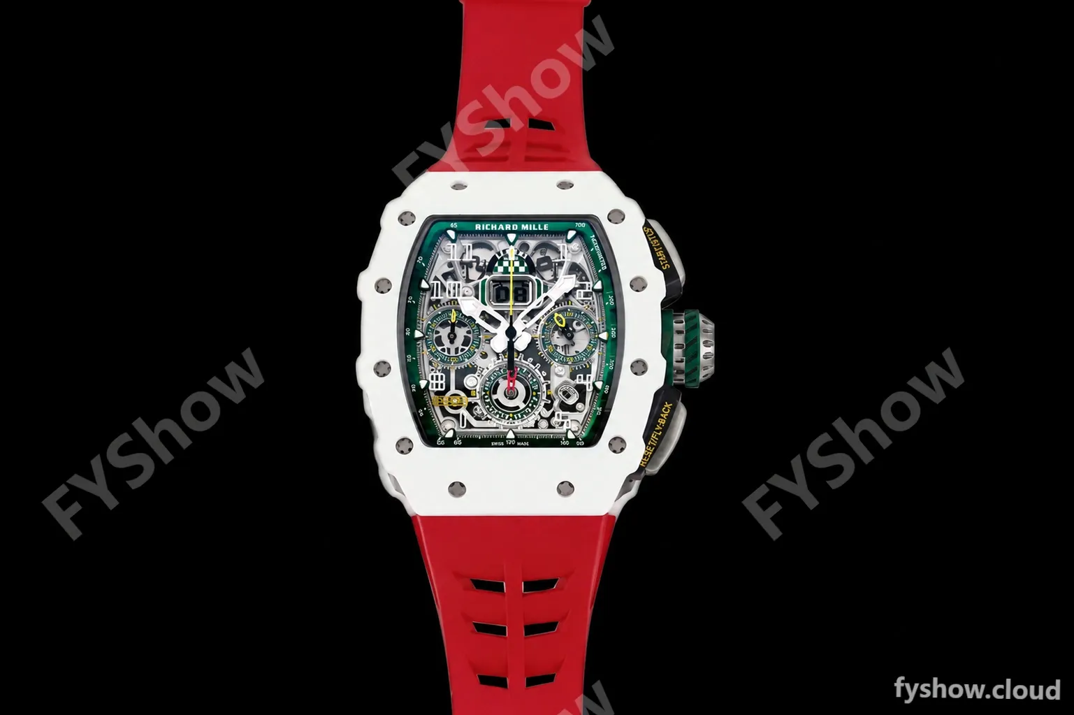 Richard Mille - RM11-03 Le Mans Classic Flyback Chrono Wht-Cer/Ru Red/Ske KVF V5 A7750 - Image 6