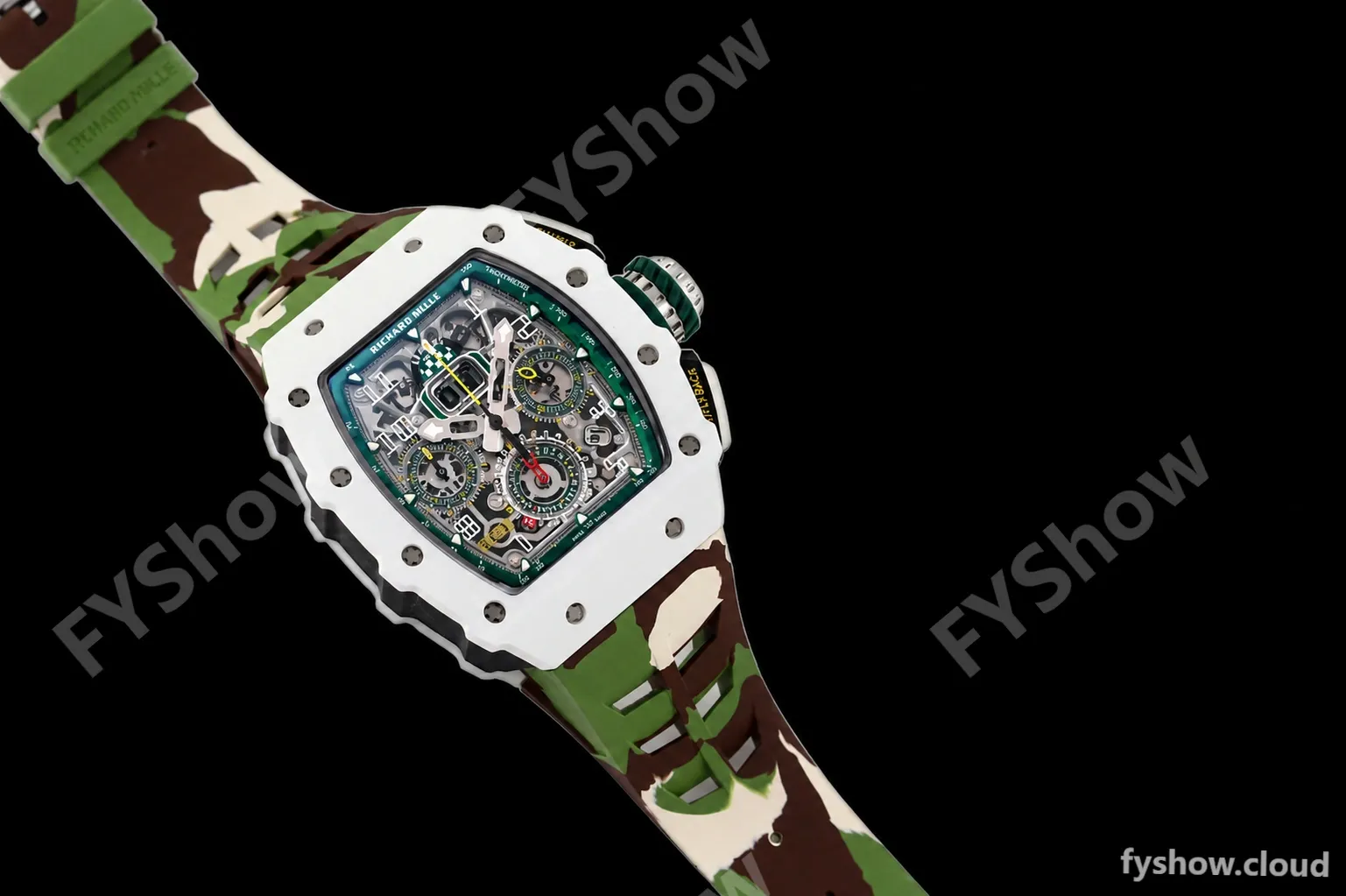Richard Mille - RM11-03 Le Mans Classic Flyback Chrono Wht-Cer/Ru Camou/Ske KVF V5 A7750 - Image 6
