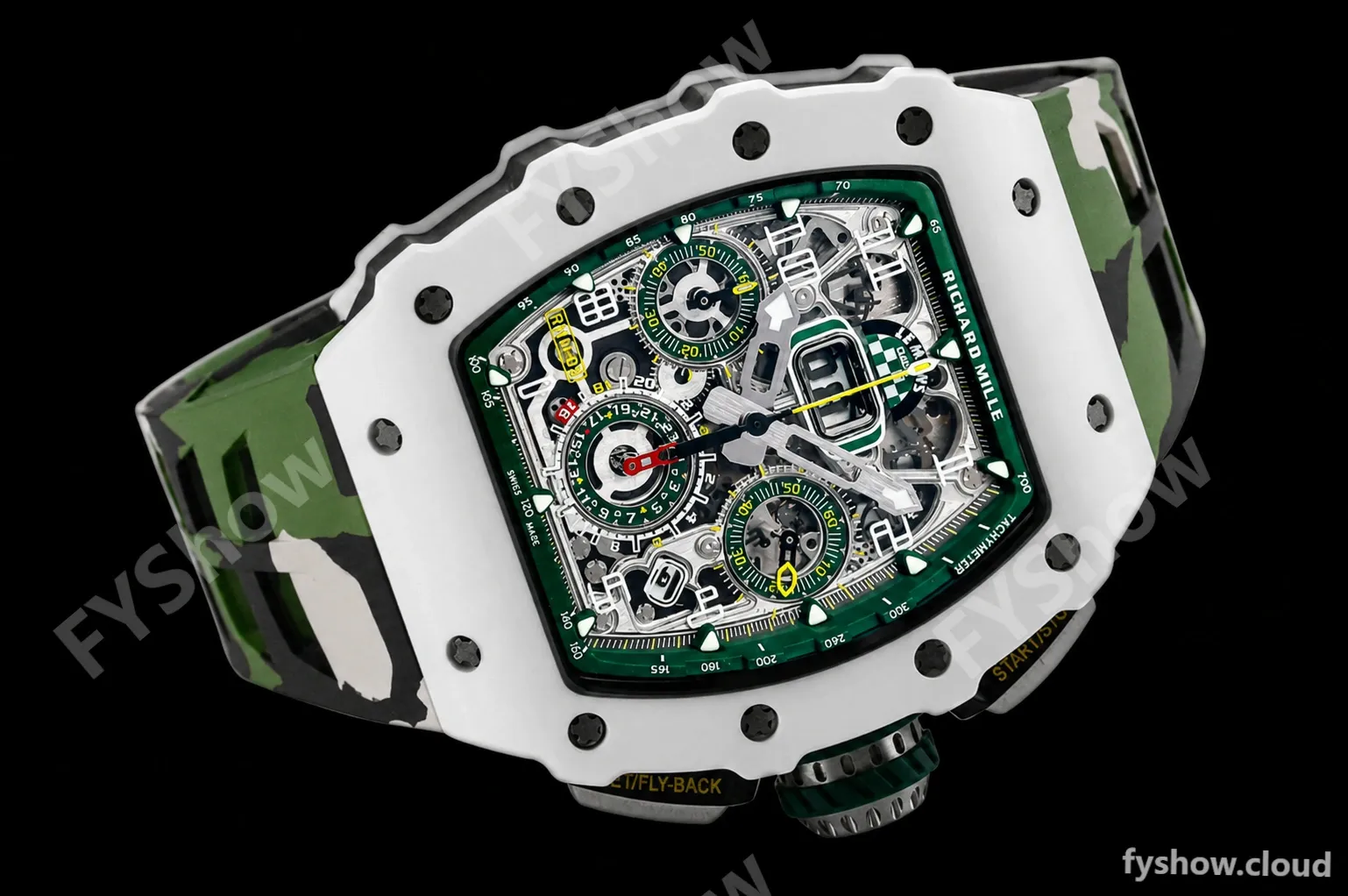 Richard Mille - RM11-03 Le Mans Classic Flyback Chrono Wht-Cer/Ru Camou/Ske KVF V5 A7750 - Image 7