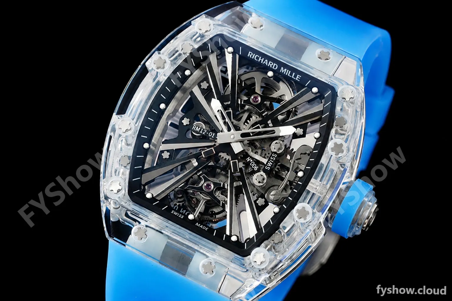 Richard Mille - RM012-01 Tourbillon Sapphire FC/RU Blue Skeleton RMF Tourb - Image 8