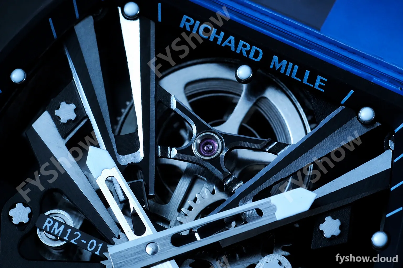 Richard Mille - RM012-01 Tourbillon Blue Sapphire FC/RU Transparent Skeleton RMF Tourb - Image 7