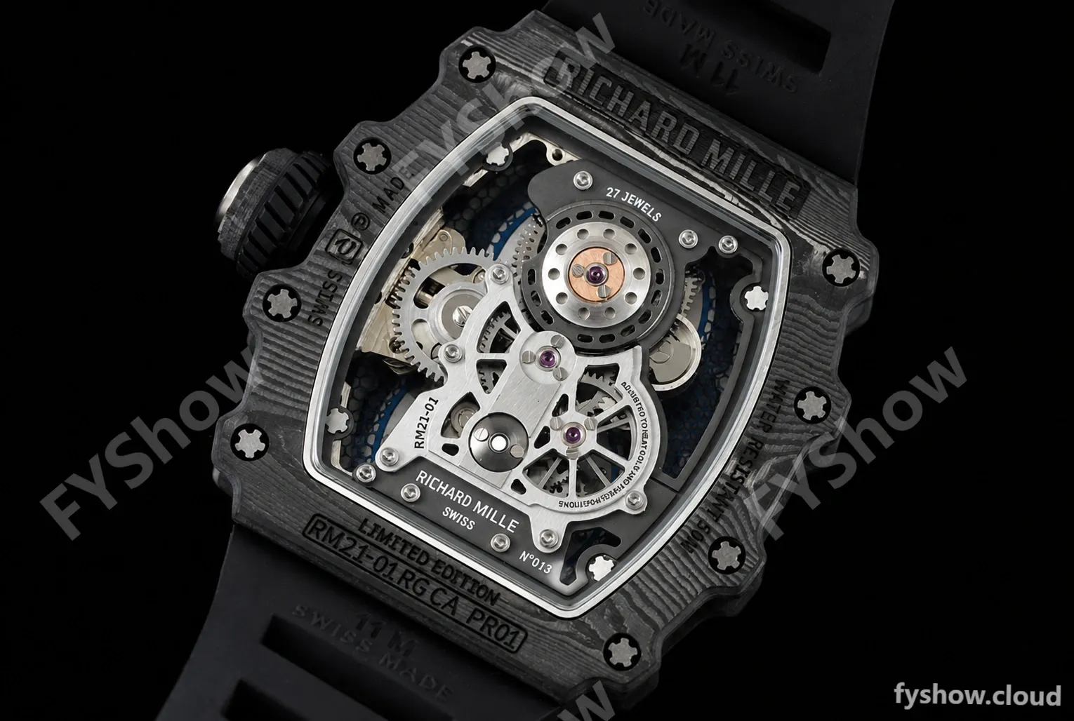 Richard Mille - RM021-01 Tourbillon CF/RU Black Skeleton RMF Tourb - Image 6