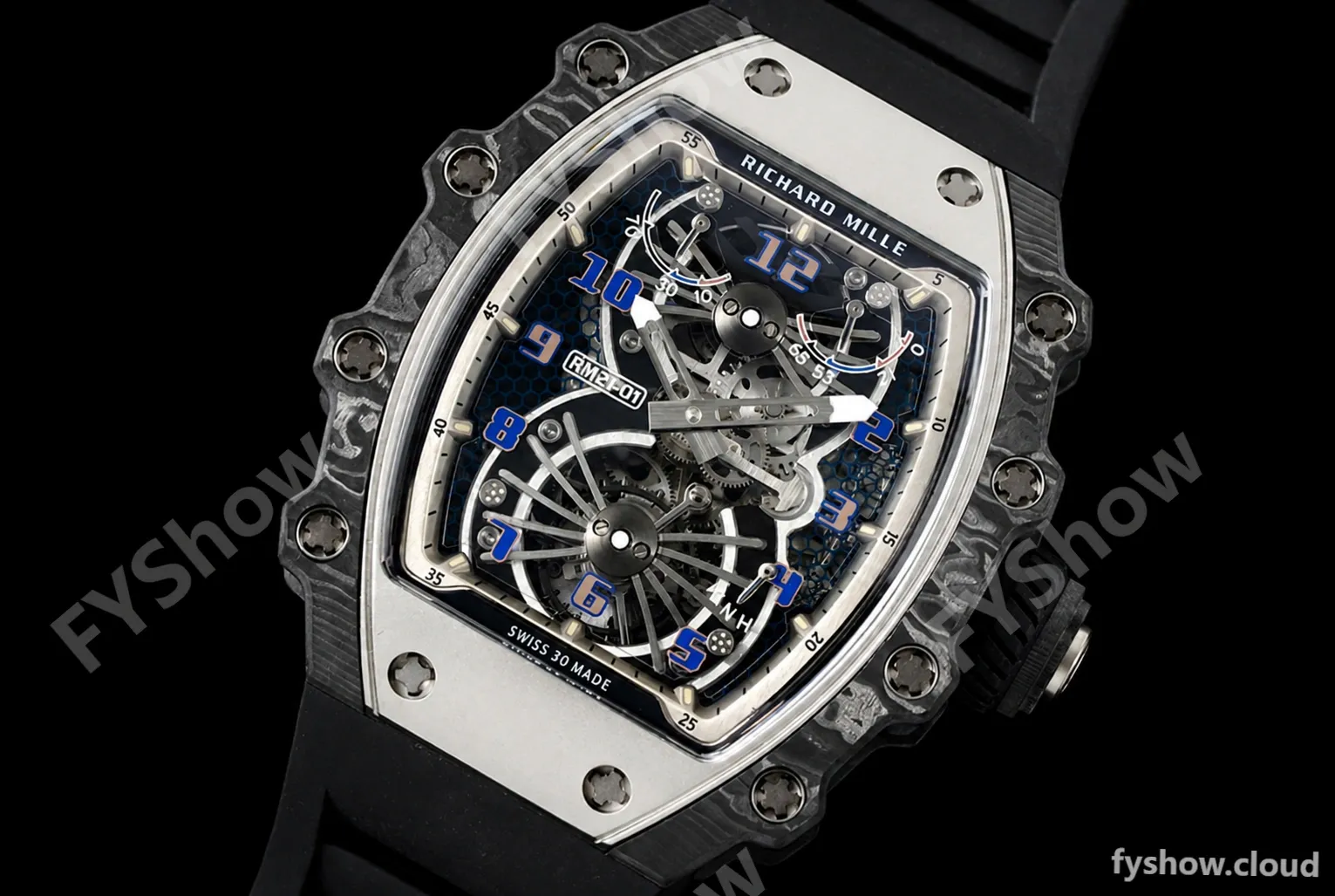 Richard Mille - RM021-01 Tourbillon CF/RU Black Skeleton RMF Tourb - Image 8