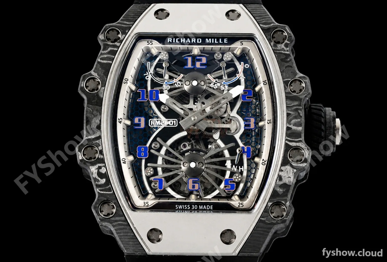 Richard Mille - RM021-01 Tourbillon CF/RU/Wht Black Skeleton RMF Tourb - Image 2