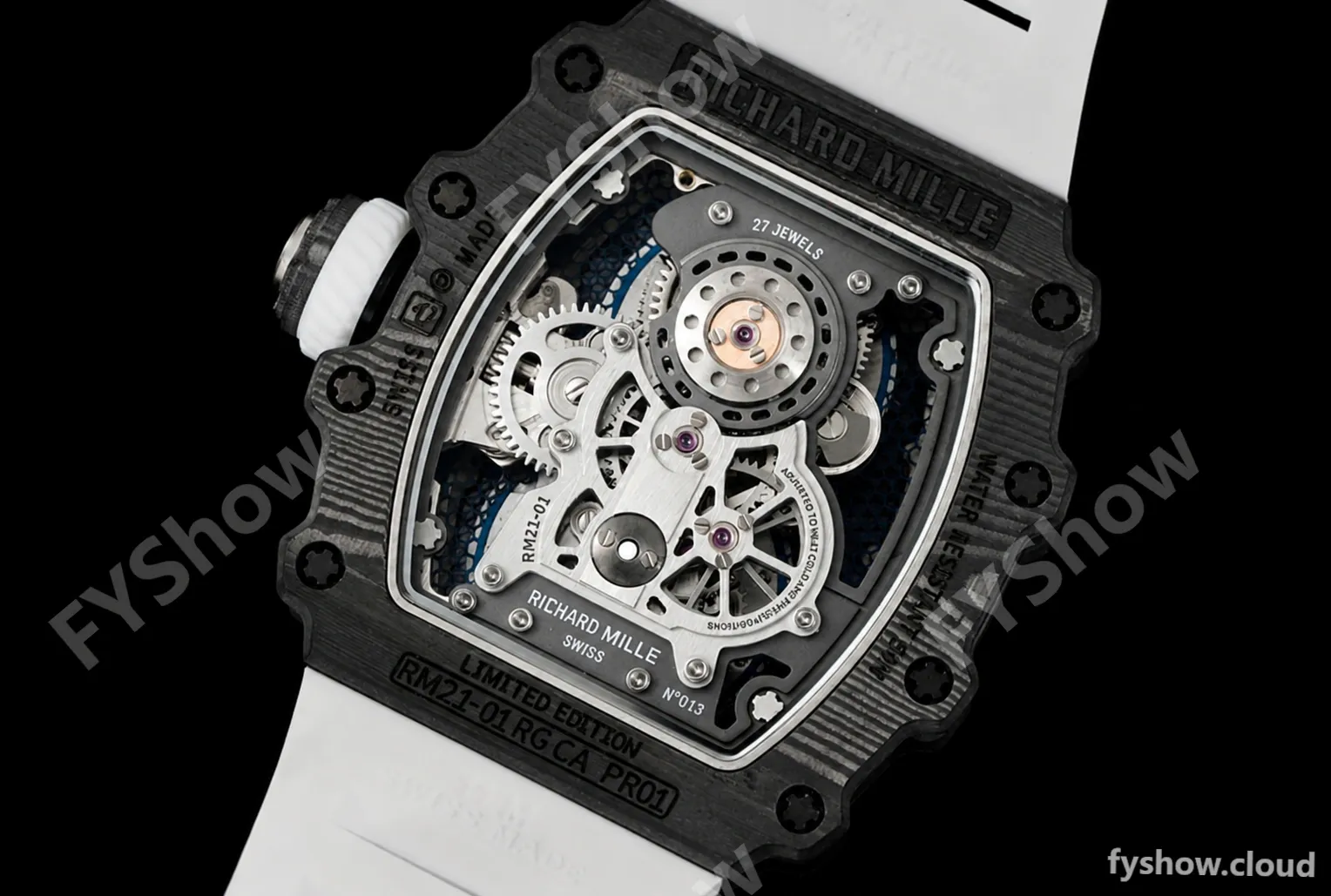 Richard Mille - RM021-01 Tourbillon CF/RU/Wht Black Skeleton RMF Tourb - Image 3