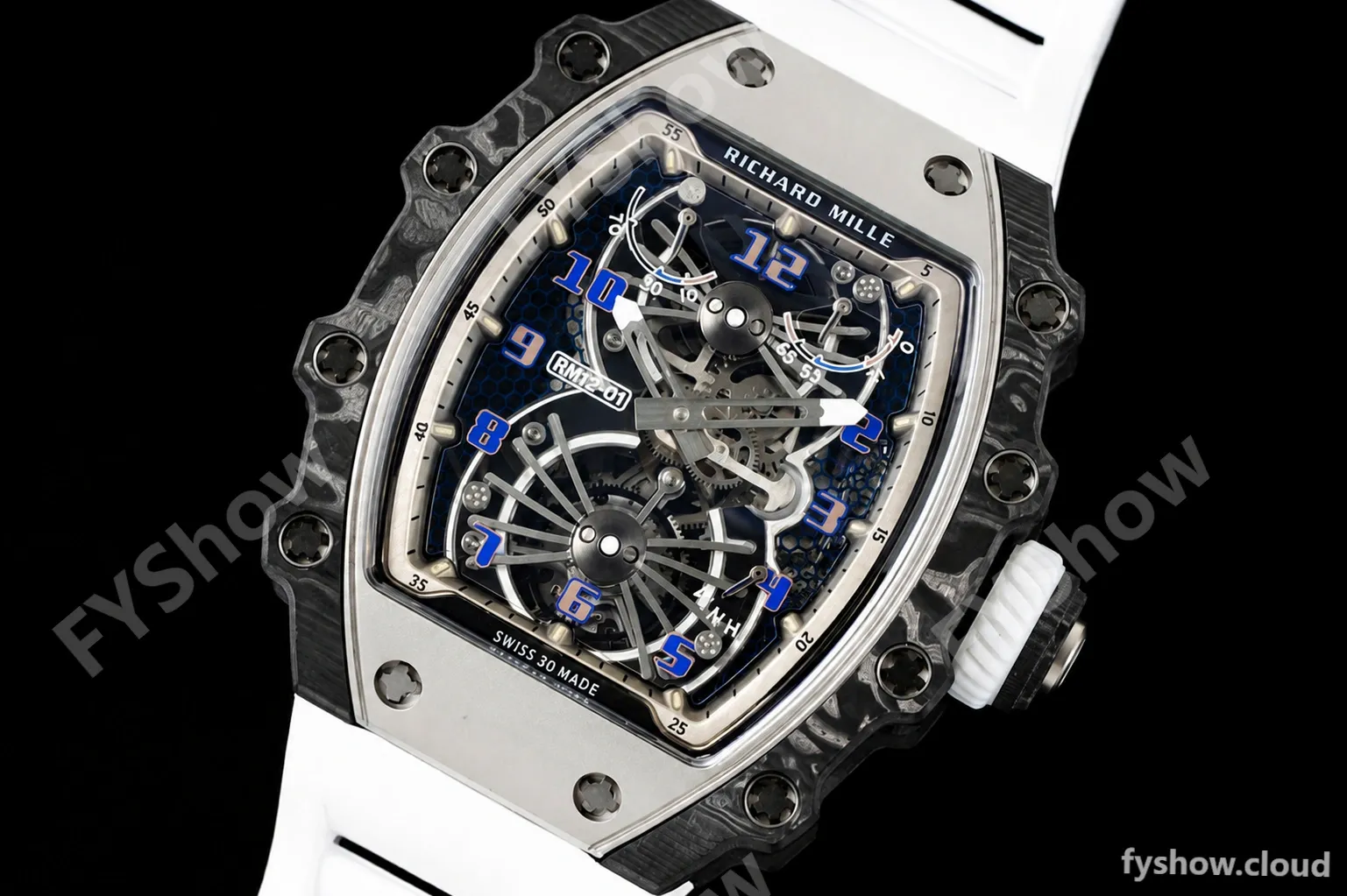 Richard Mille - RM021-01 Tourbillon CF/RU/Wht Black Skeleton RMF Tourb - Image 4