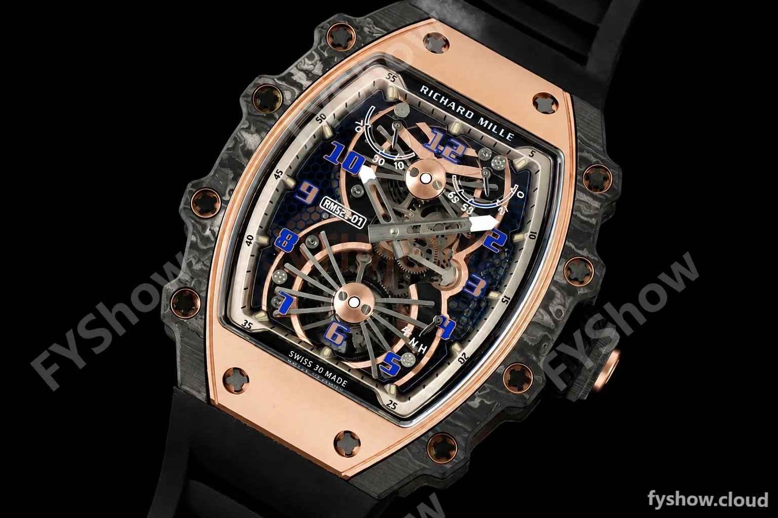 Richard Mille - RM021-01 Tourbillon CF/RU/RG Black Skeleton RMF Tourb - Image 3