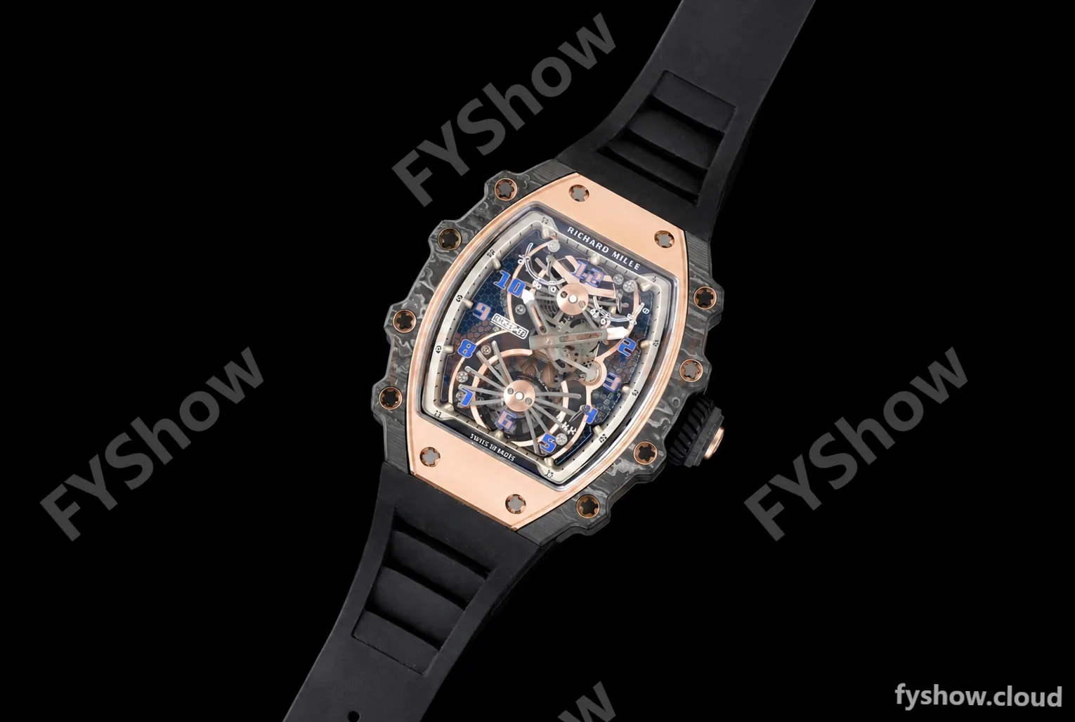 Richard Mille - RM021-01 Tourbillon CF/RU/RG Black Skeleton RMF Tourb - Image 4