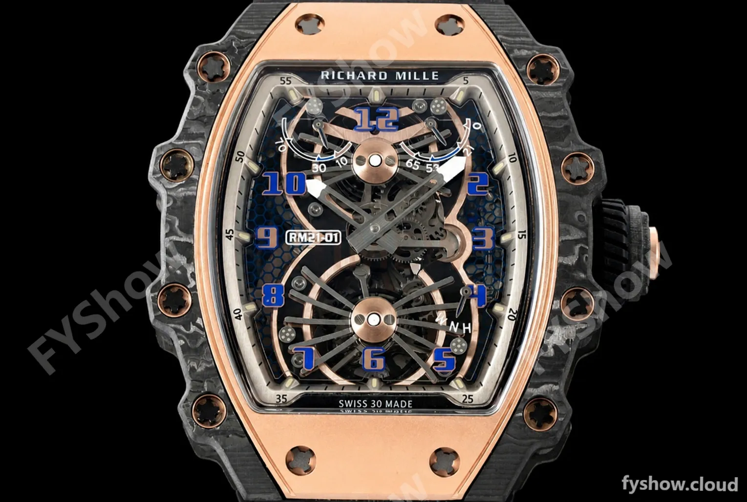 Richard Mille - RM021-01 Tourbillon CF/RU/RG Black Skeleton RMF Tourb - Image 8