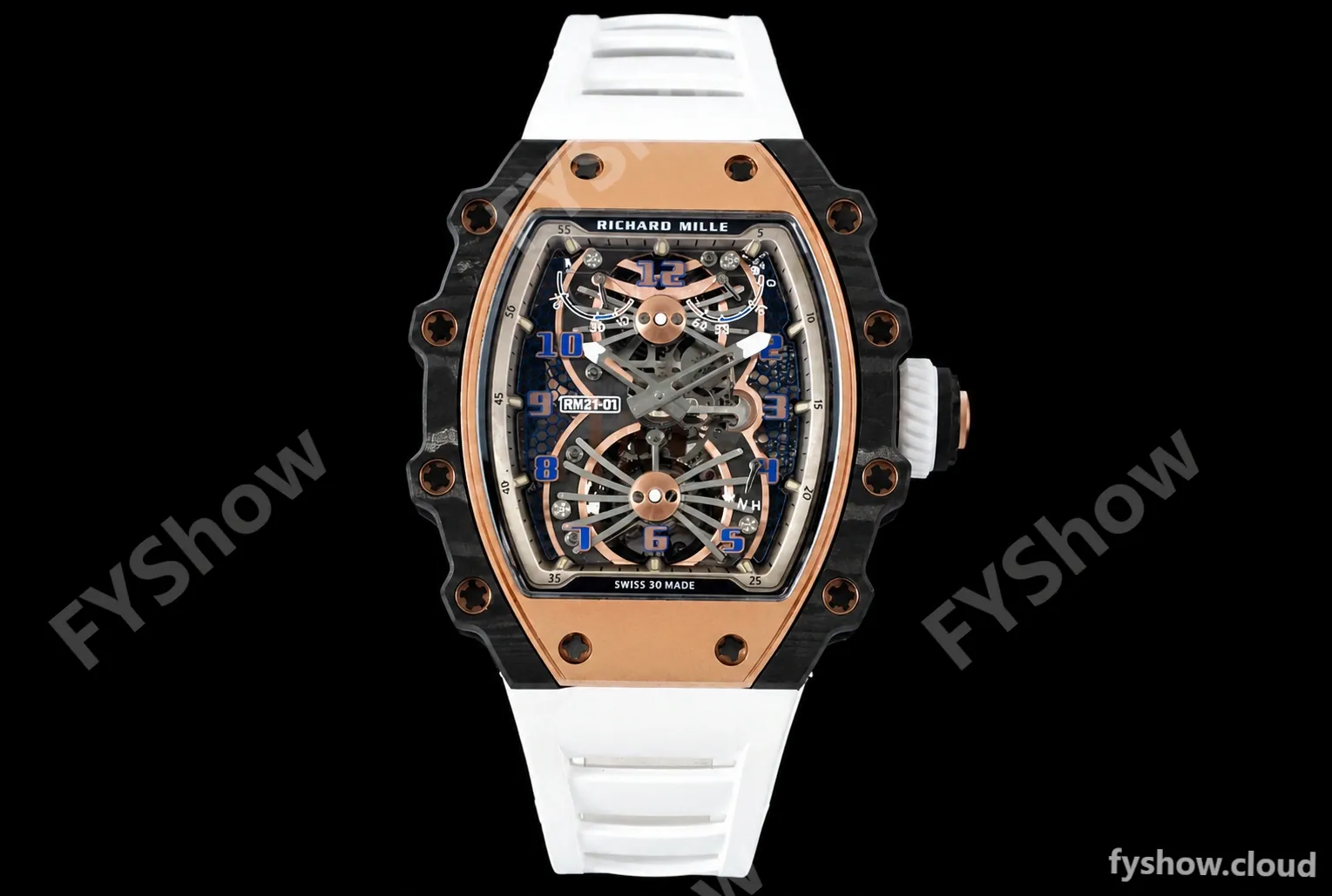 Richard Mille - RM021-01 Tourbillon CF/RU/RG White Skeleton RMF Tourb