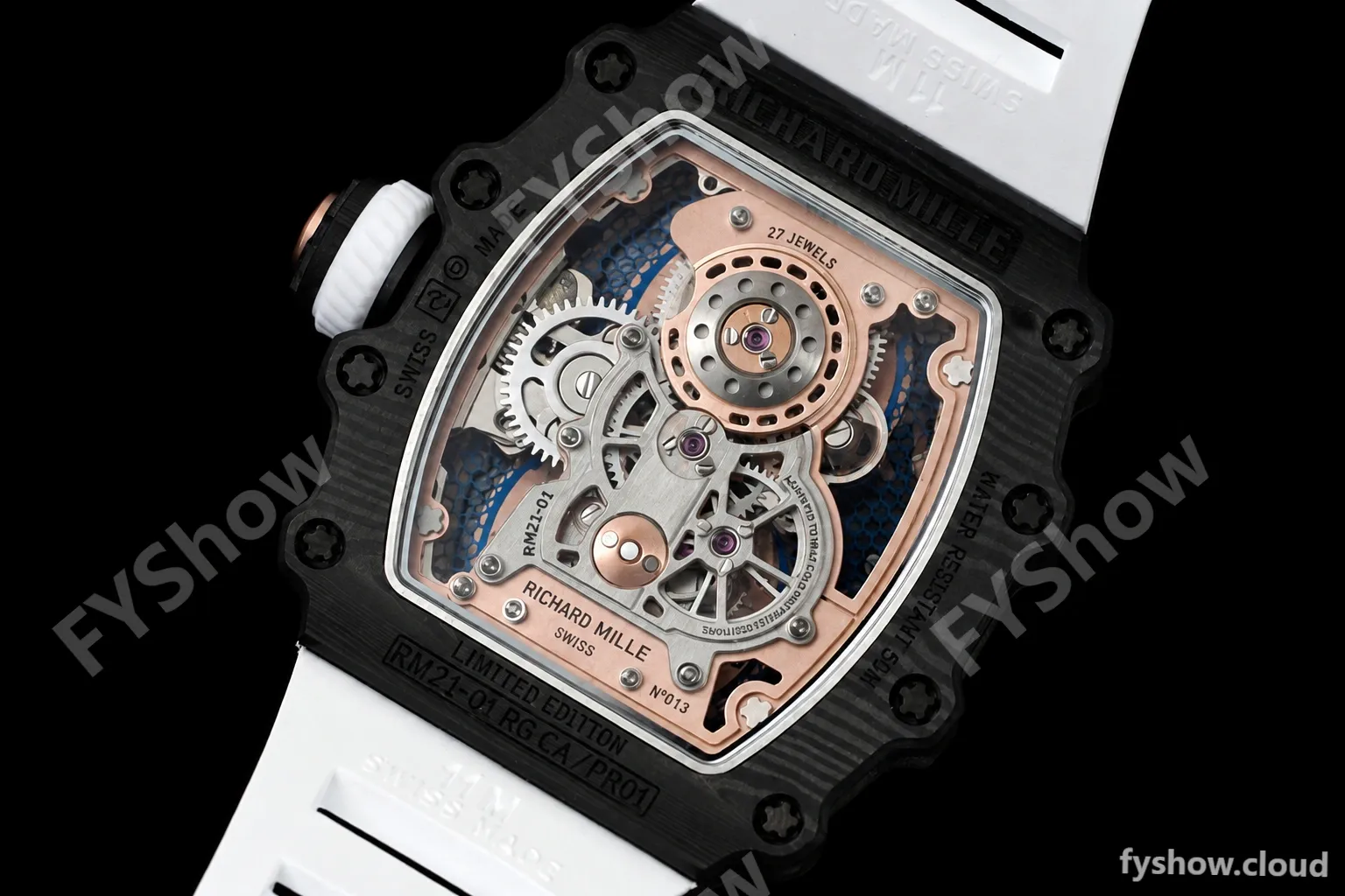 Richard Mille - RM021-01 Tourbillon CF/RU/RG White Skeleton RMF Tourb - Image 4