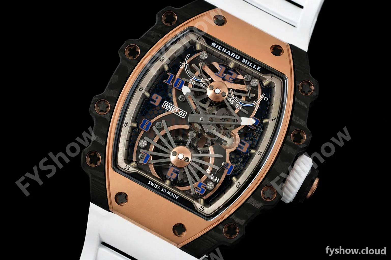 Richard Mille - RM021-01 Tourbillon CF/RU/RG White Skeleton RMF Tourb - Image 6
