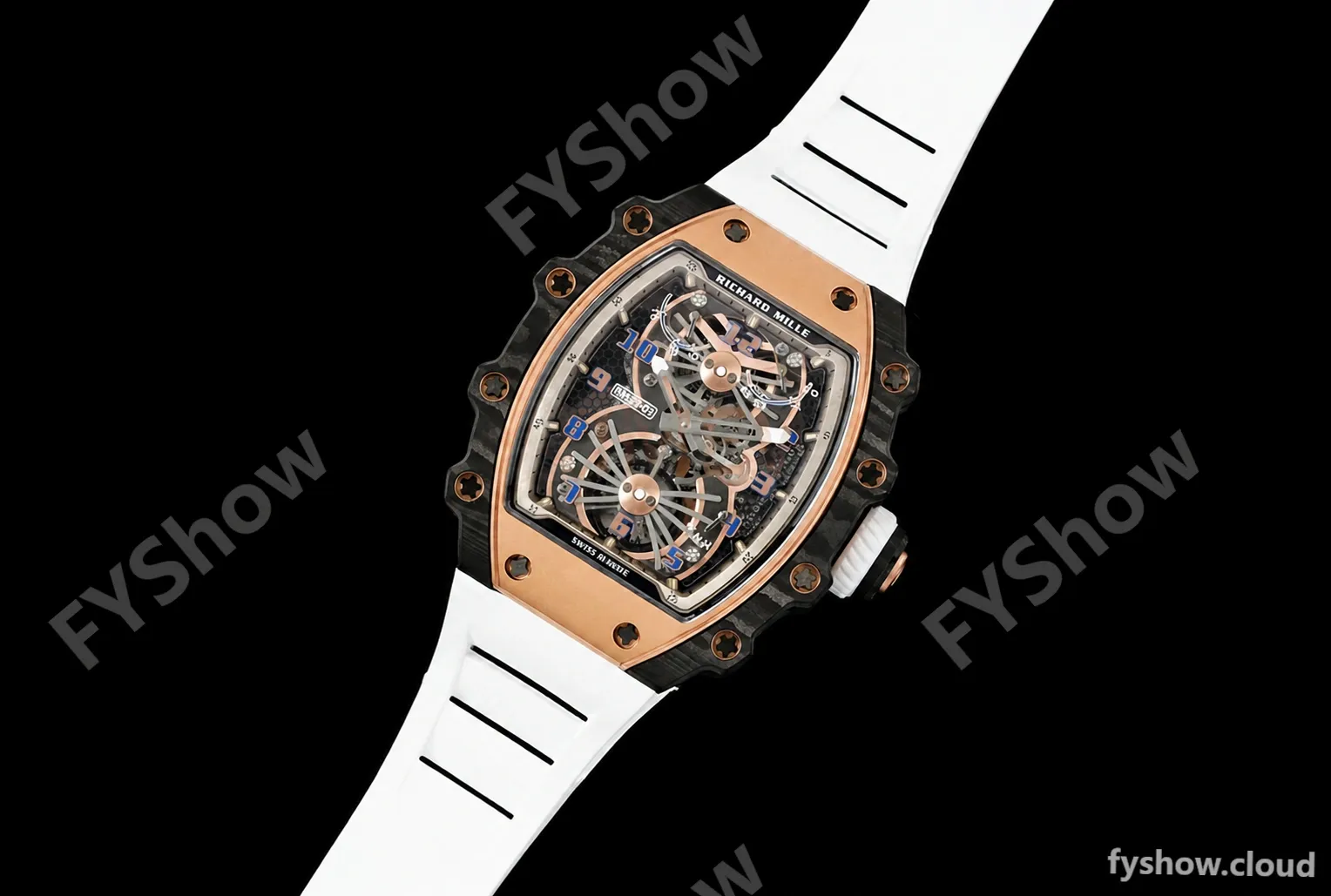 Richard Mille - RM021-01 Tourbillon CF/RU/RG White Skeleton RMF Tourb - Image 9